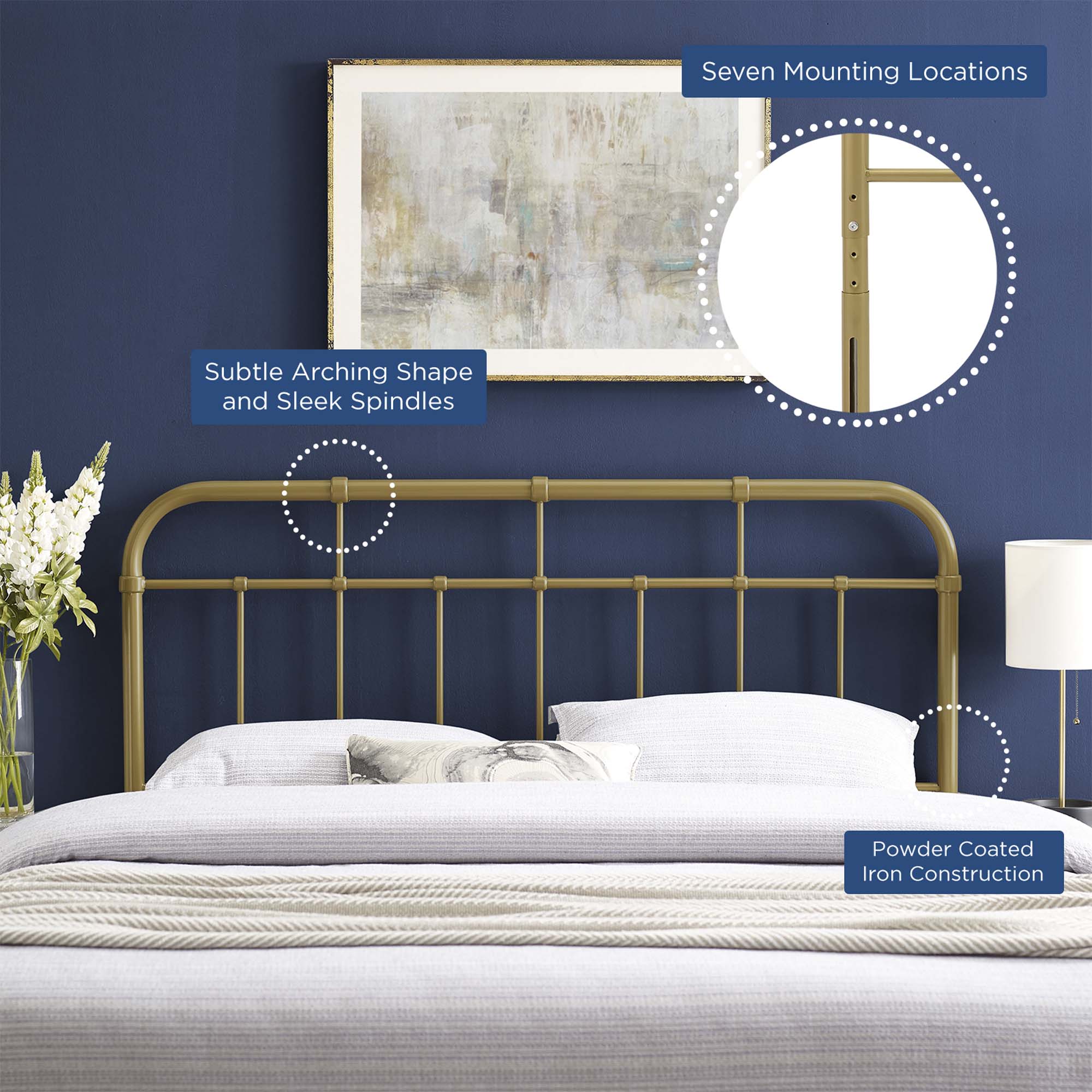Modway Alessia Metal King Headboard