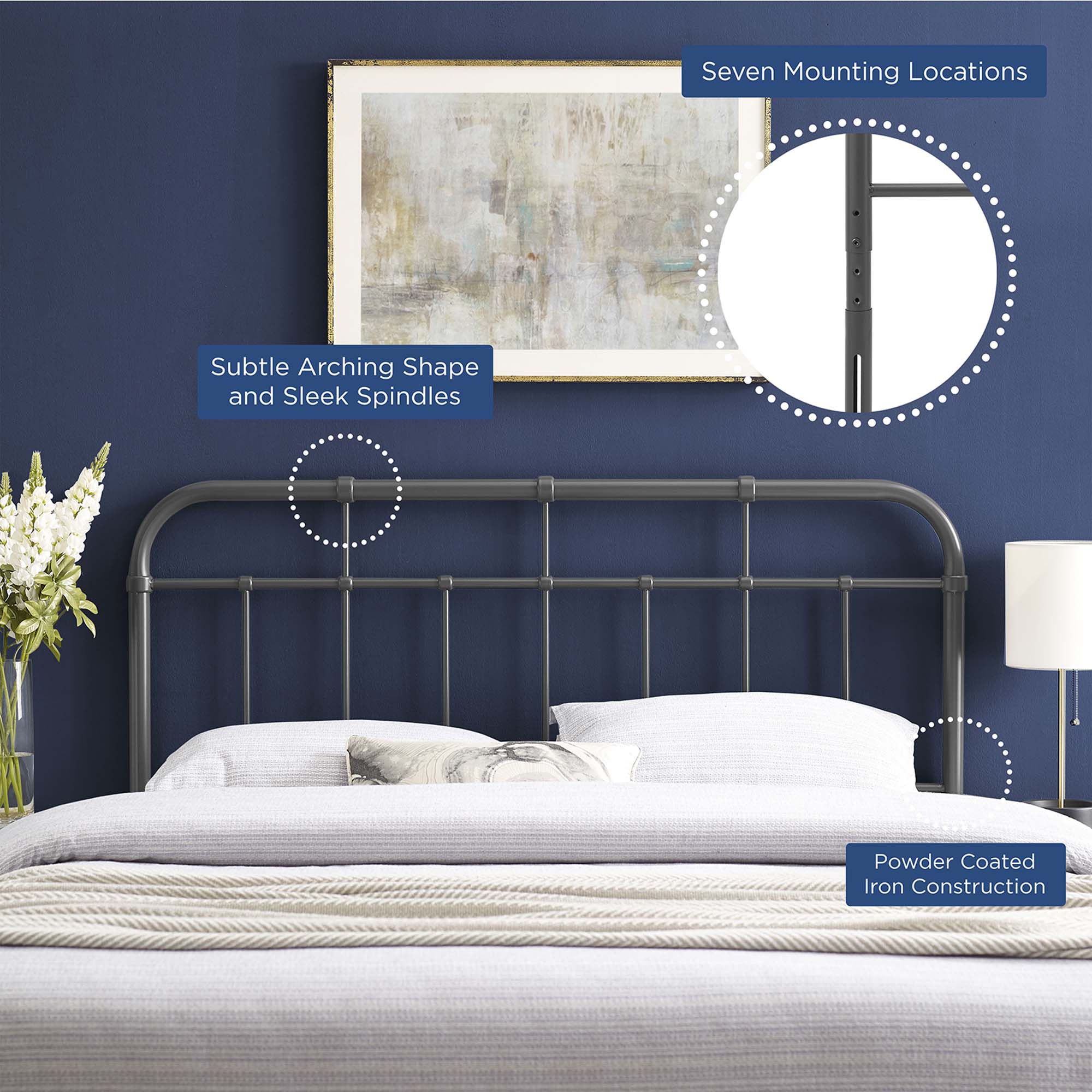 Modway Alessia Metal King Headboard