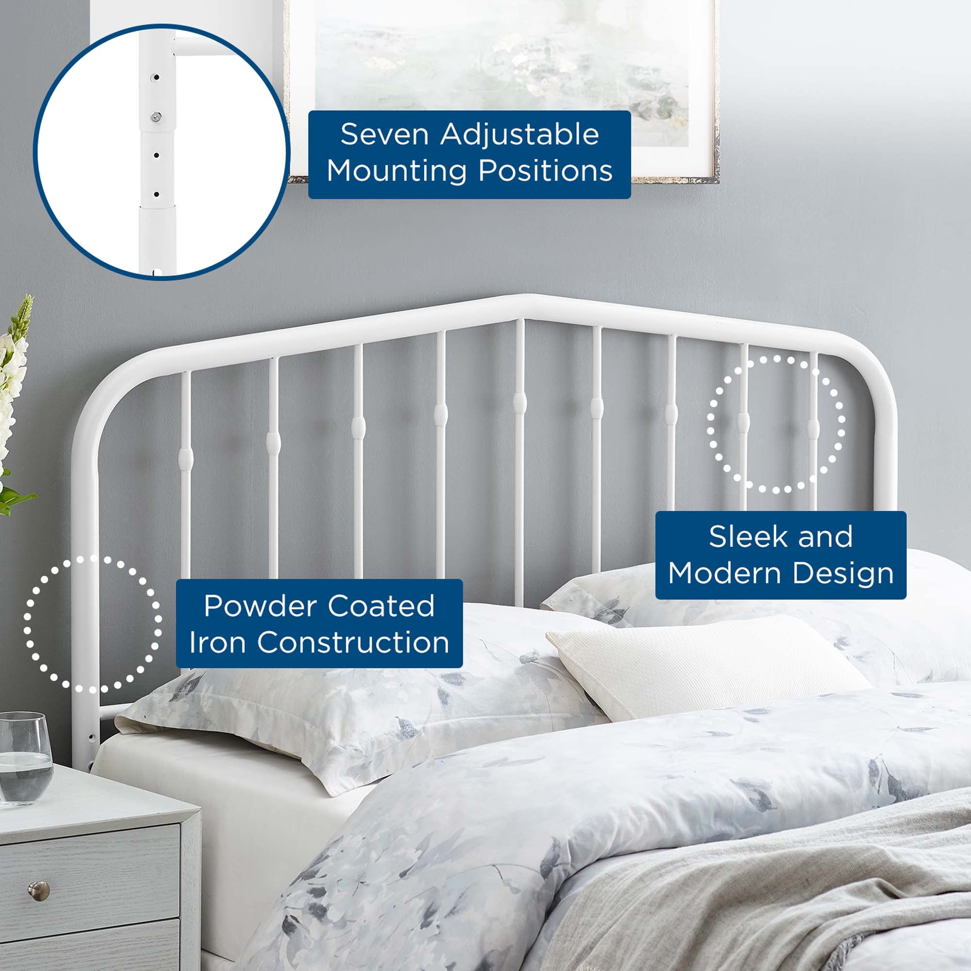 Modway Lennon Metal Twin Headboard