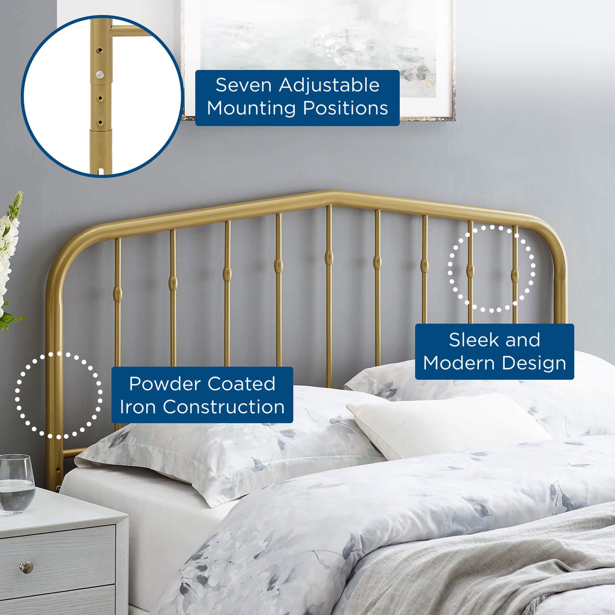 Modway Lennon Metal Full Headboard