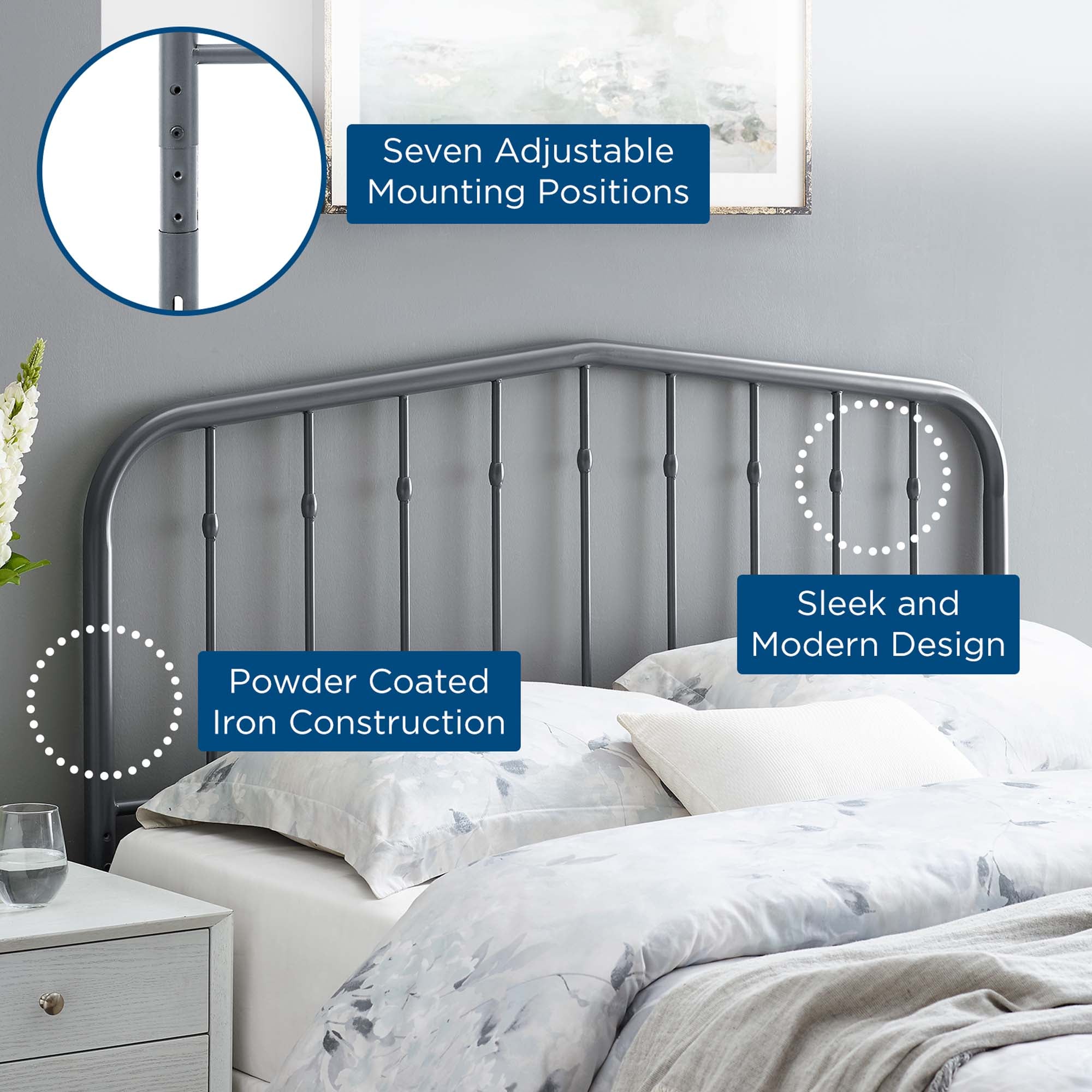 Modway Lennon Metal Full Headboard