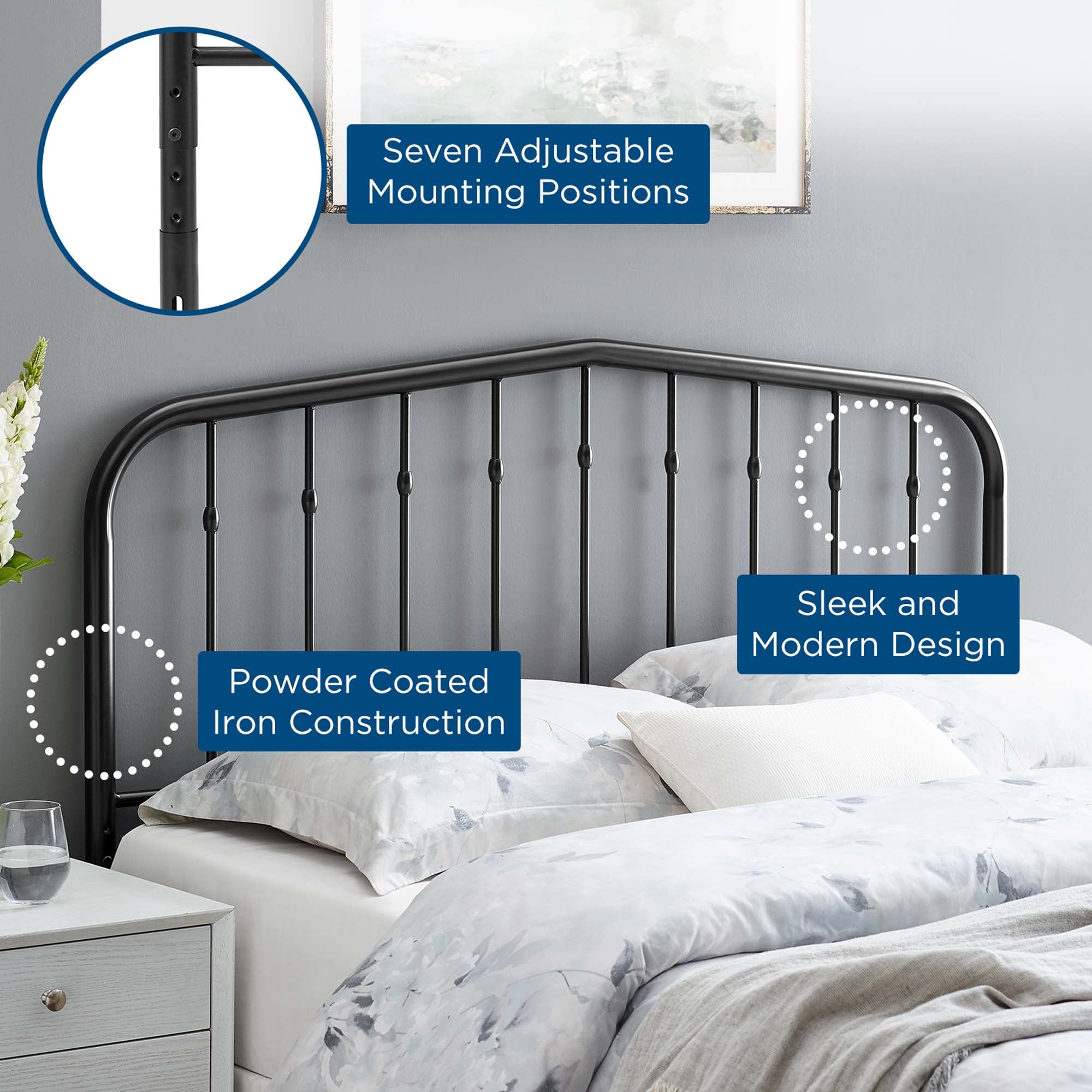 Modway Lennon Metal King Headboard