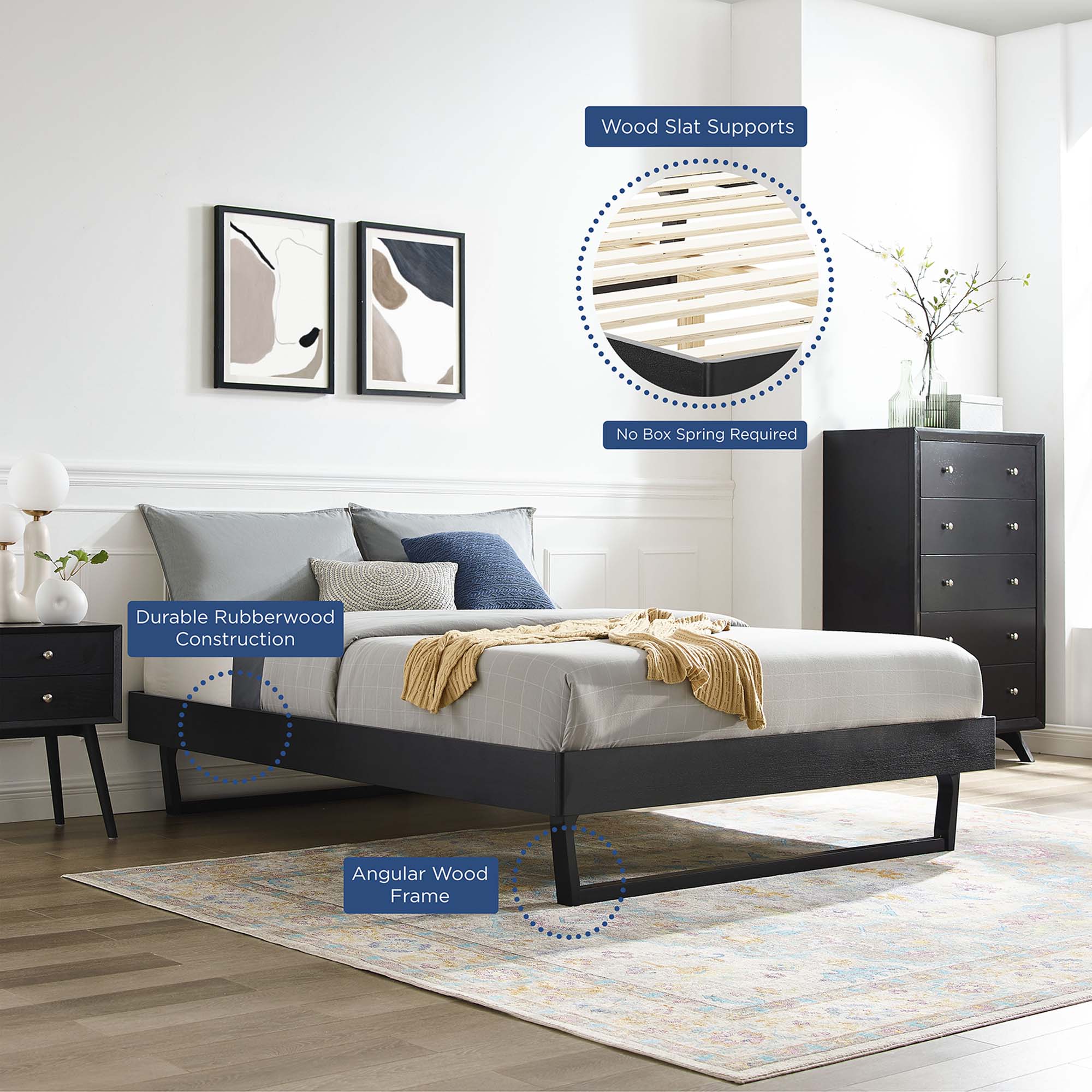 Modway Billie Wood Full Platform Bed Frame