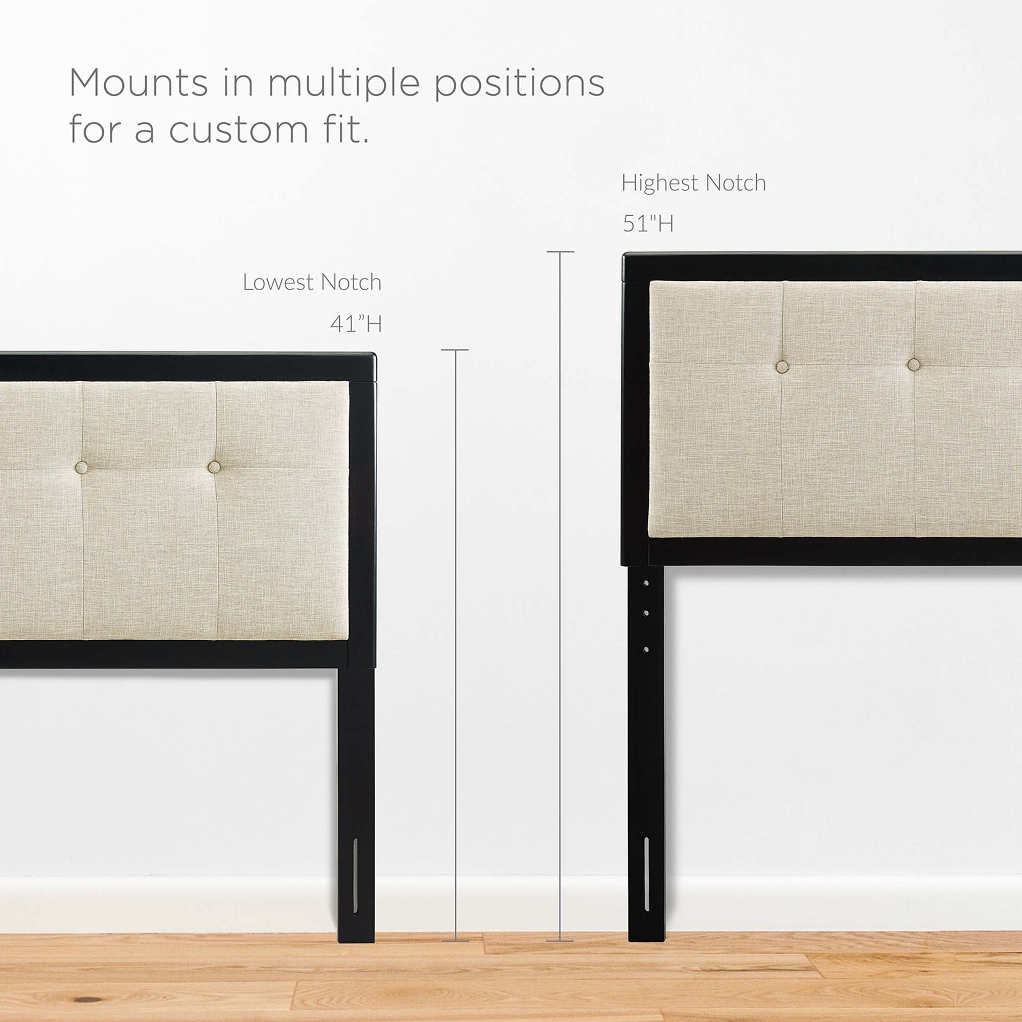 Modway Draper Tufted Fabric and Wood Queen Headboard