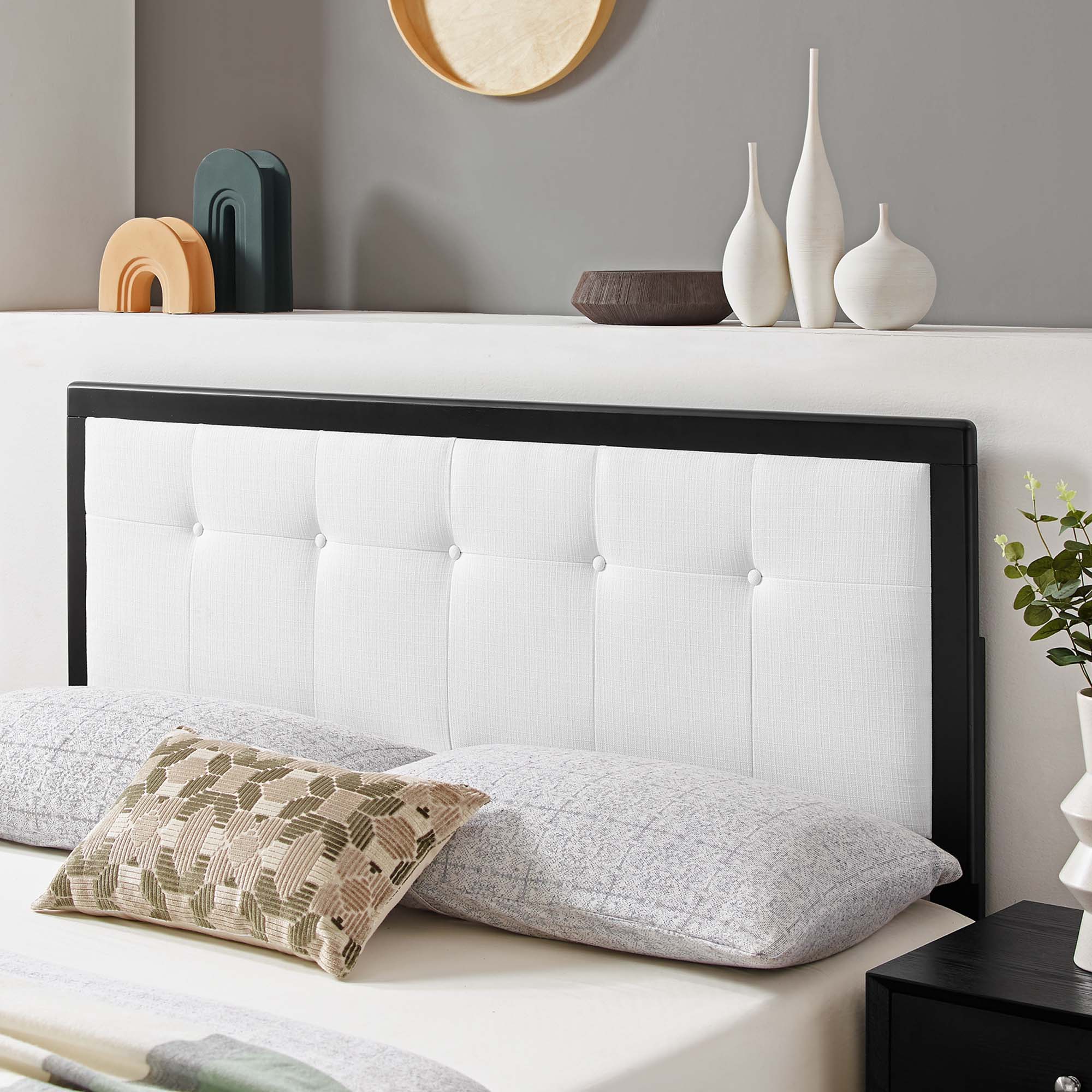 Modway Draper Tufted Fabric and Wood King Headboard