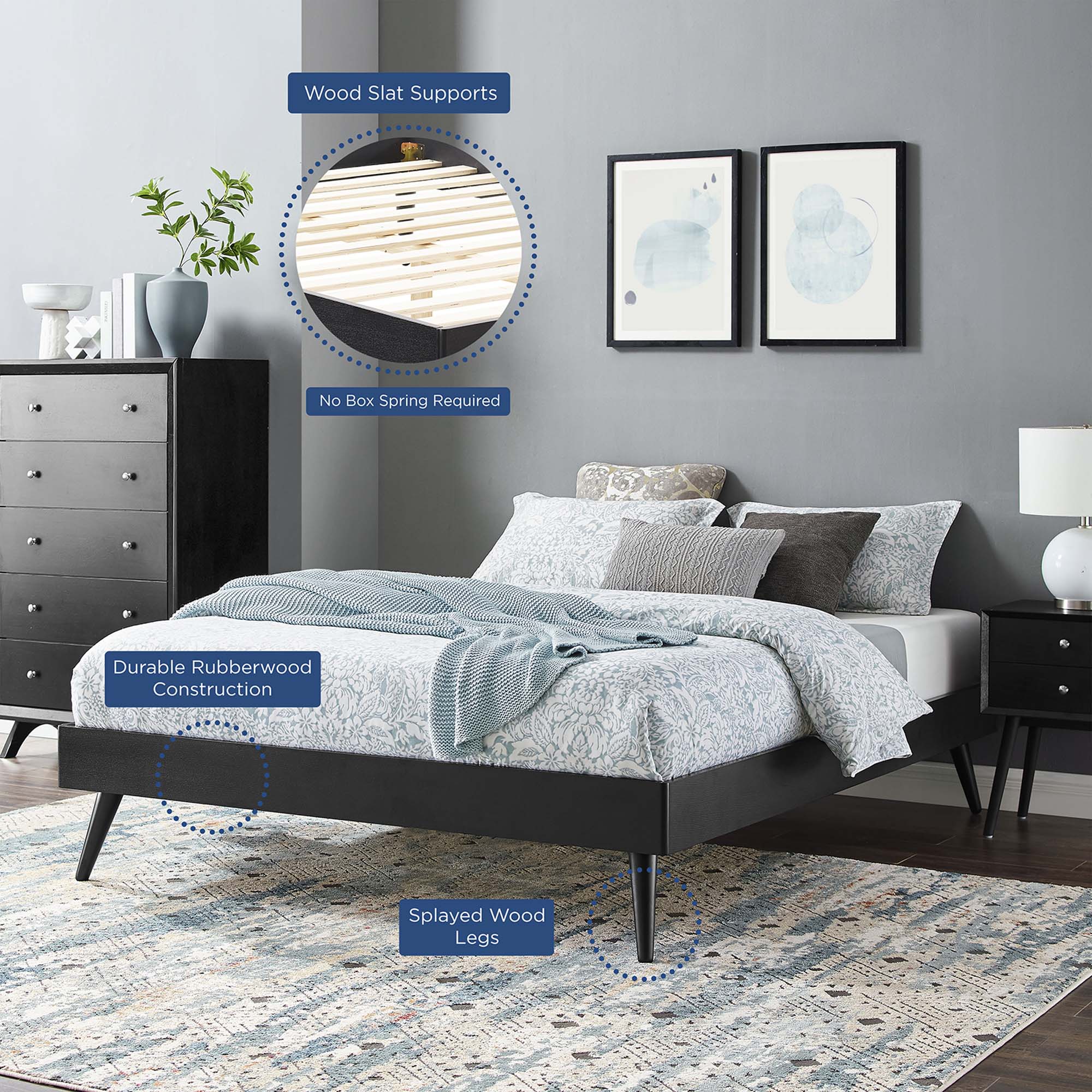 Modway Margo Wood Queen Platform Bed Frame