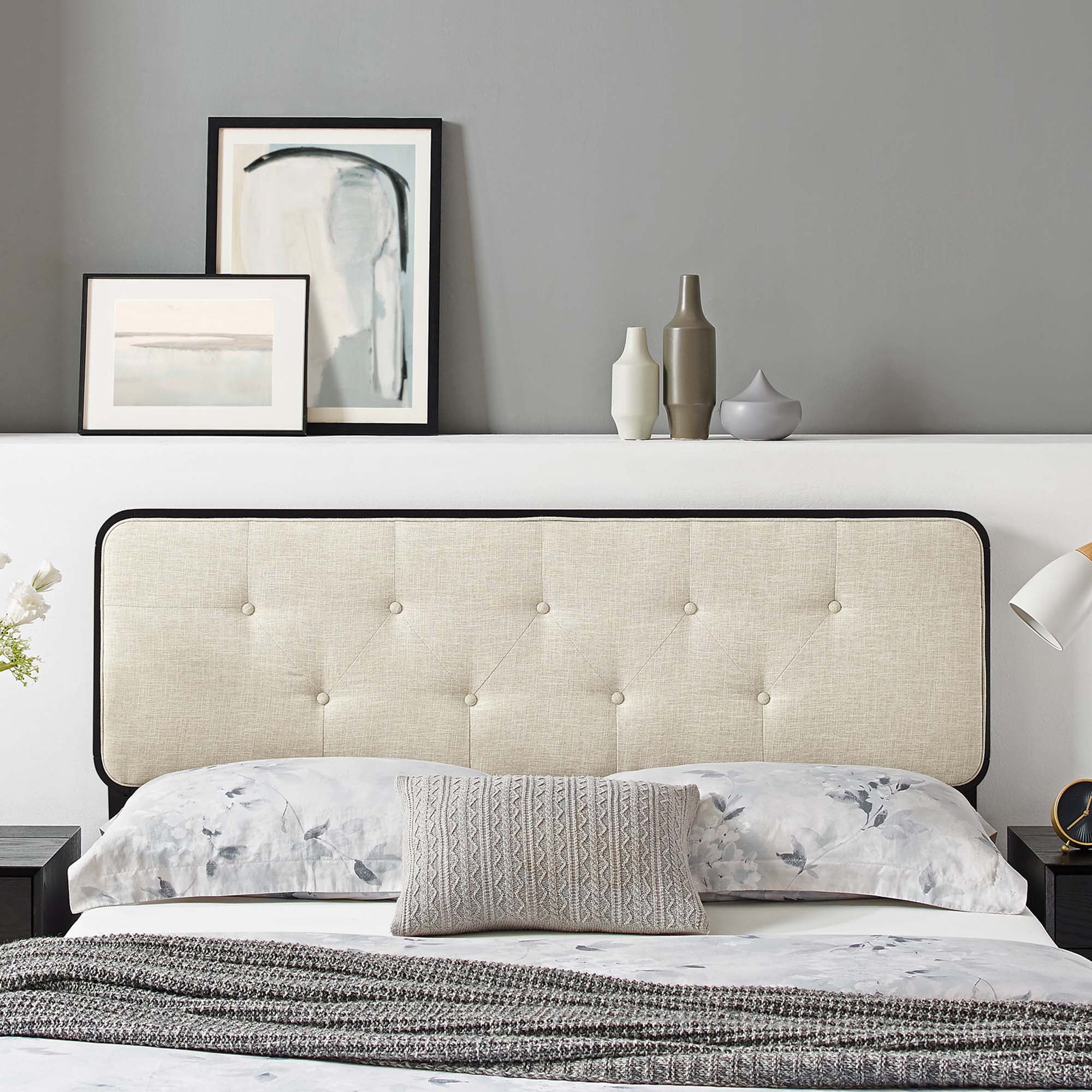 Modway Collins Tufted Fabric and Wood Full Headboard