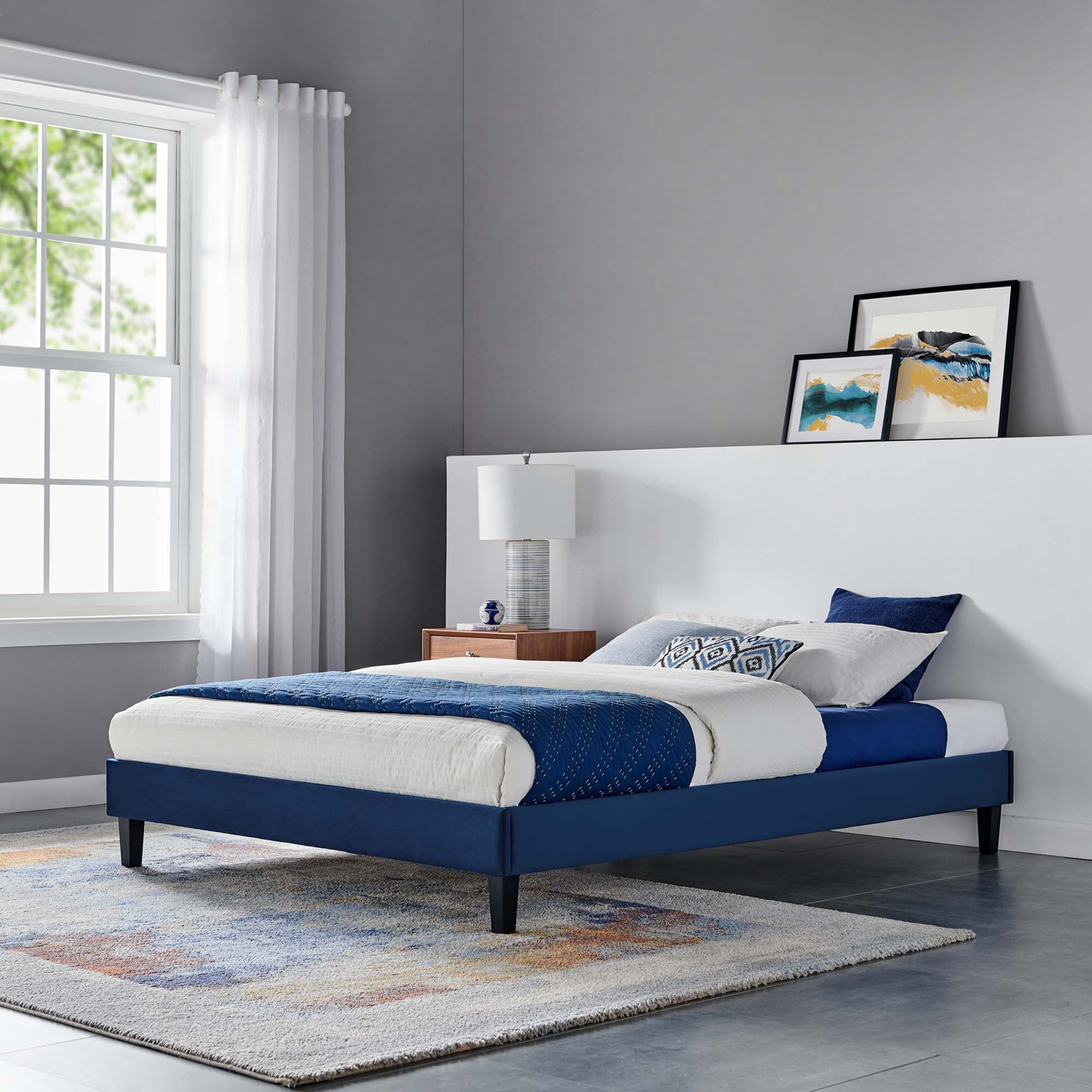 Modway Reign Performance Velvet Full Platform Bed Frame