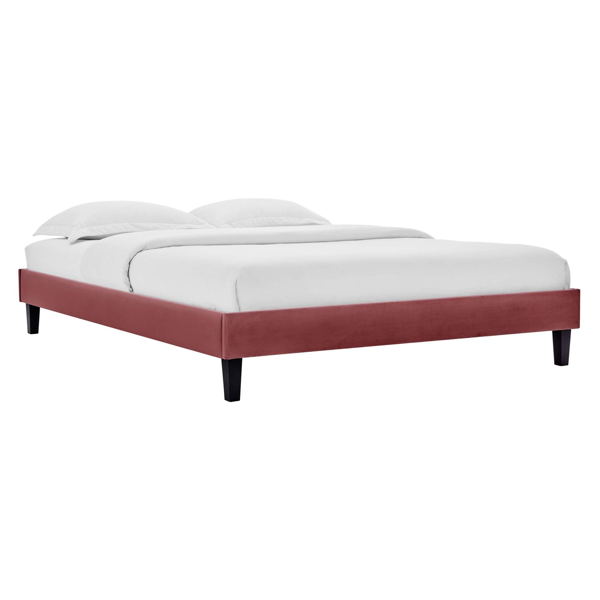Modway Alessi Tapered Wood Leg Performance Velvet Queen Platform Bed