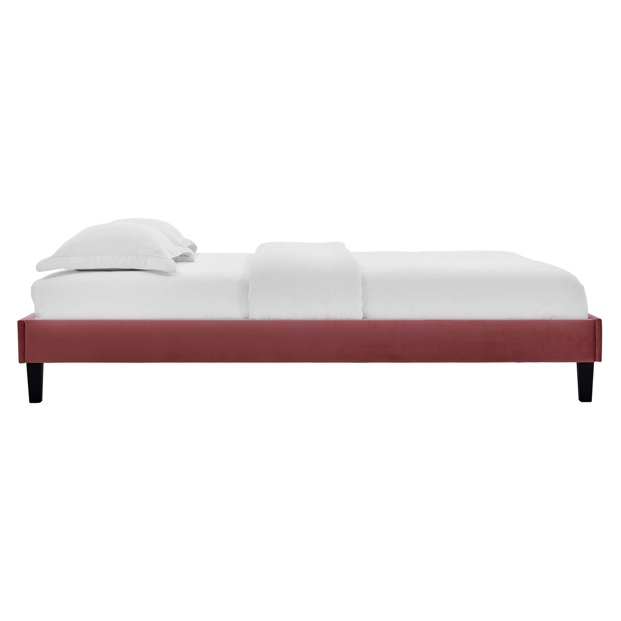 Modway Alessi Tapered Wood Leg Performance Velvet Queen Platform Bed