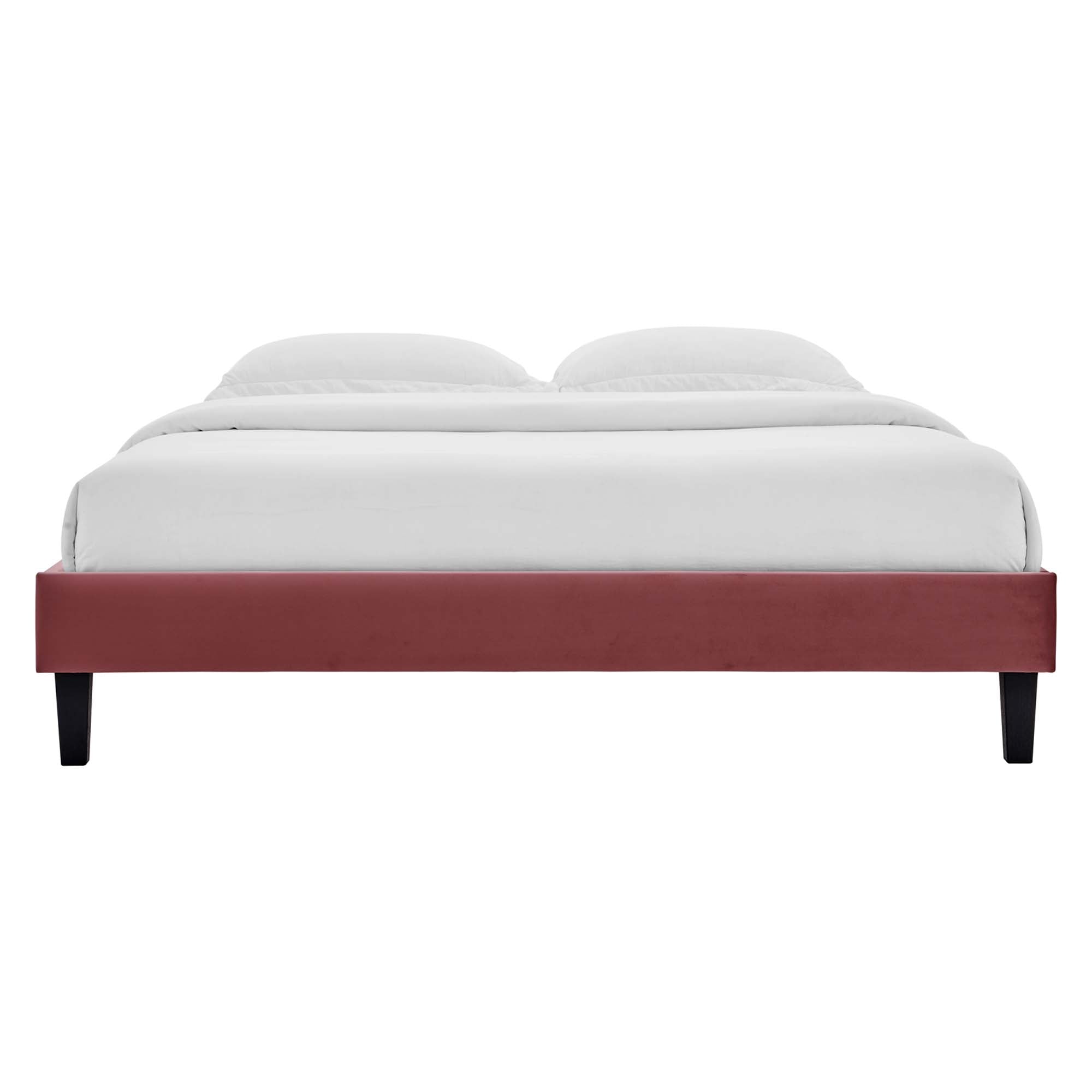 Modway Alessi Tapered Wood Leg Performance Velvet Queen Platform Bed