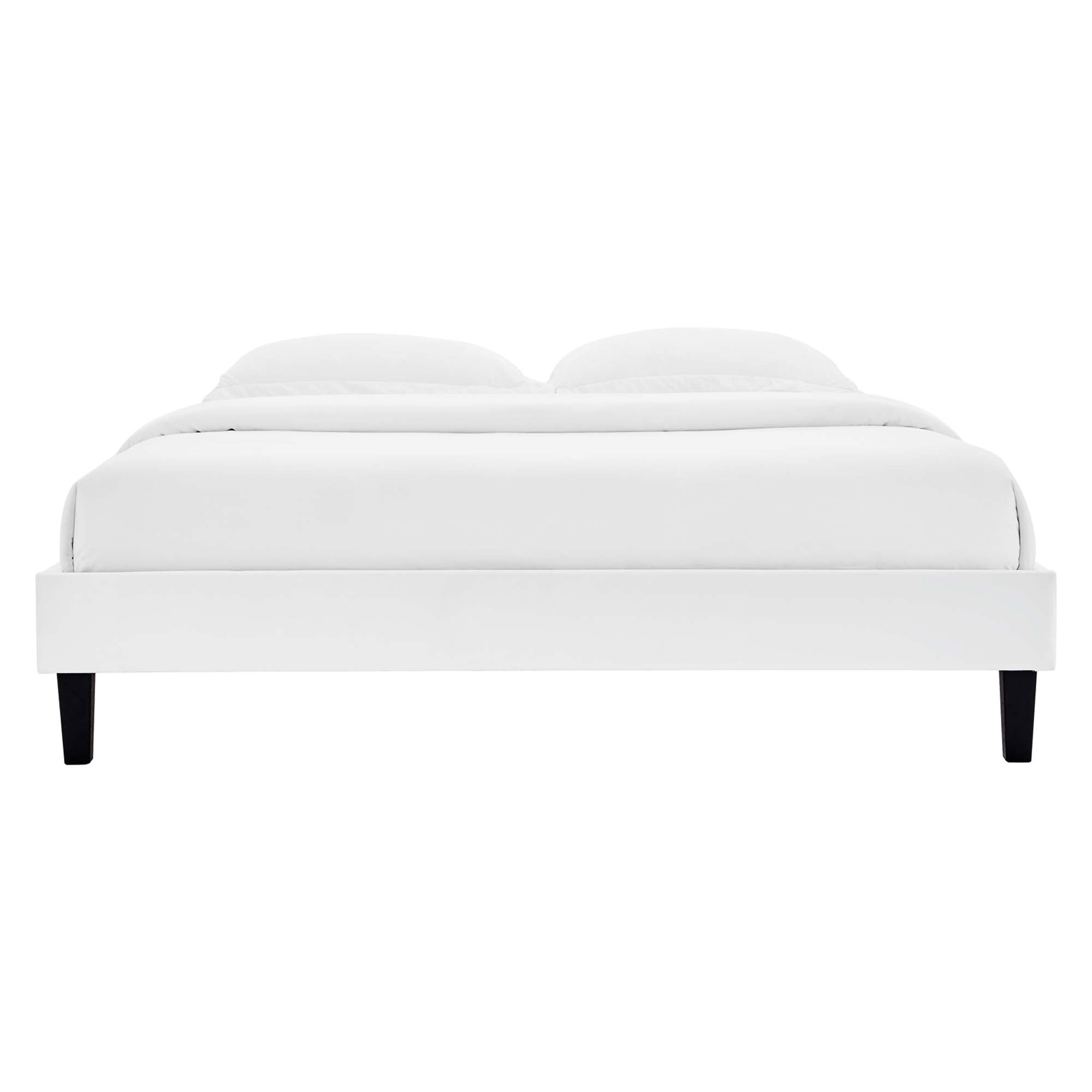 Modway Alessi Tapered Wood Leg Performance Velvet Queen Platform Bed