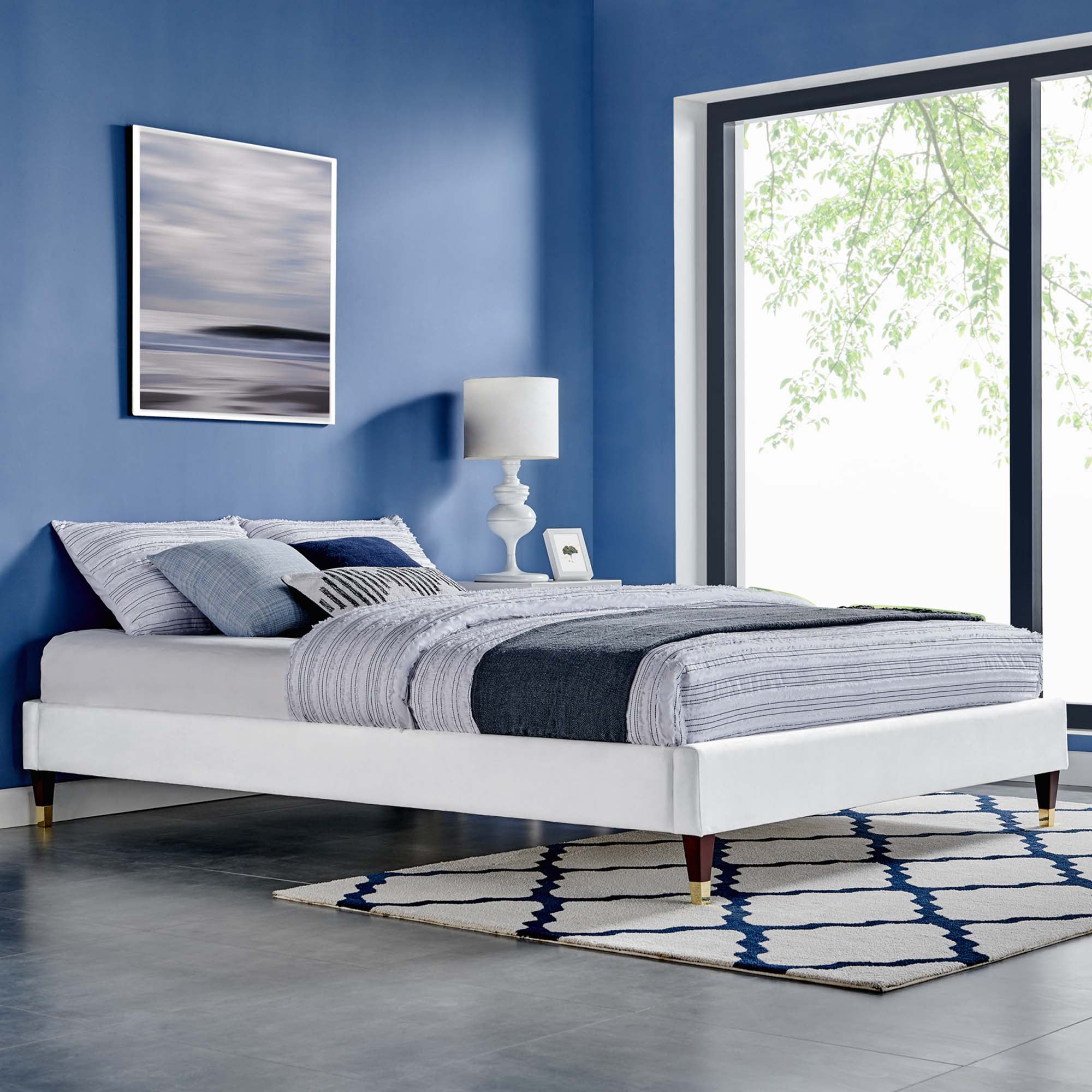 Modway Harlow Performance Velvet Full Platform Bed Frame