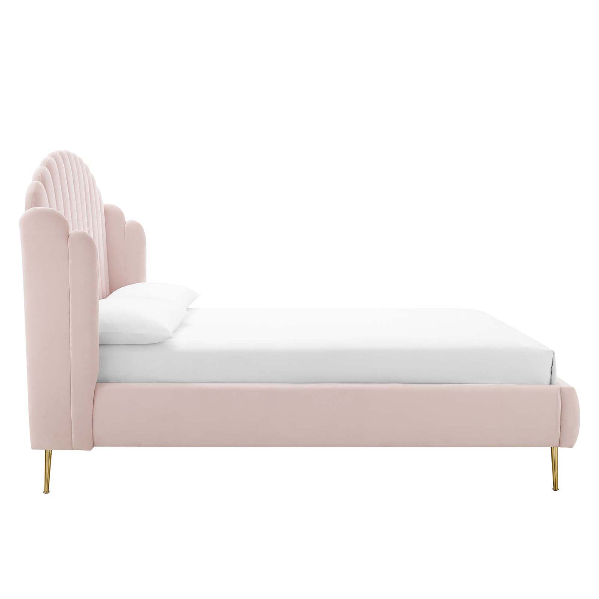 Modway Lana Performance Velvet Queen Wingback Platform Bed