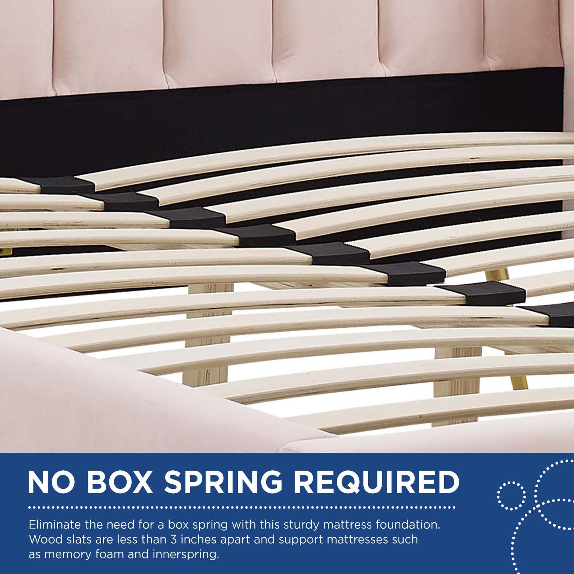 Modway Lana Performance Velvet Queen Wingback Platform Bed