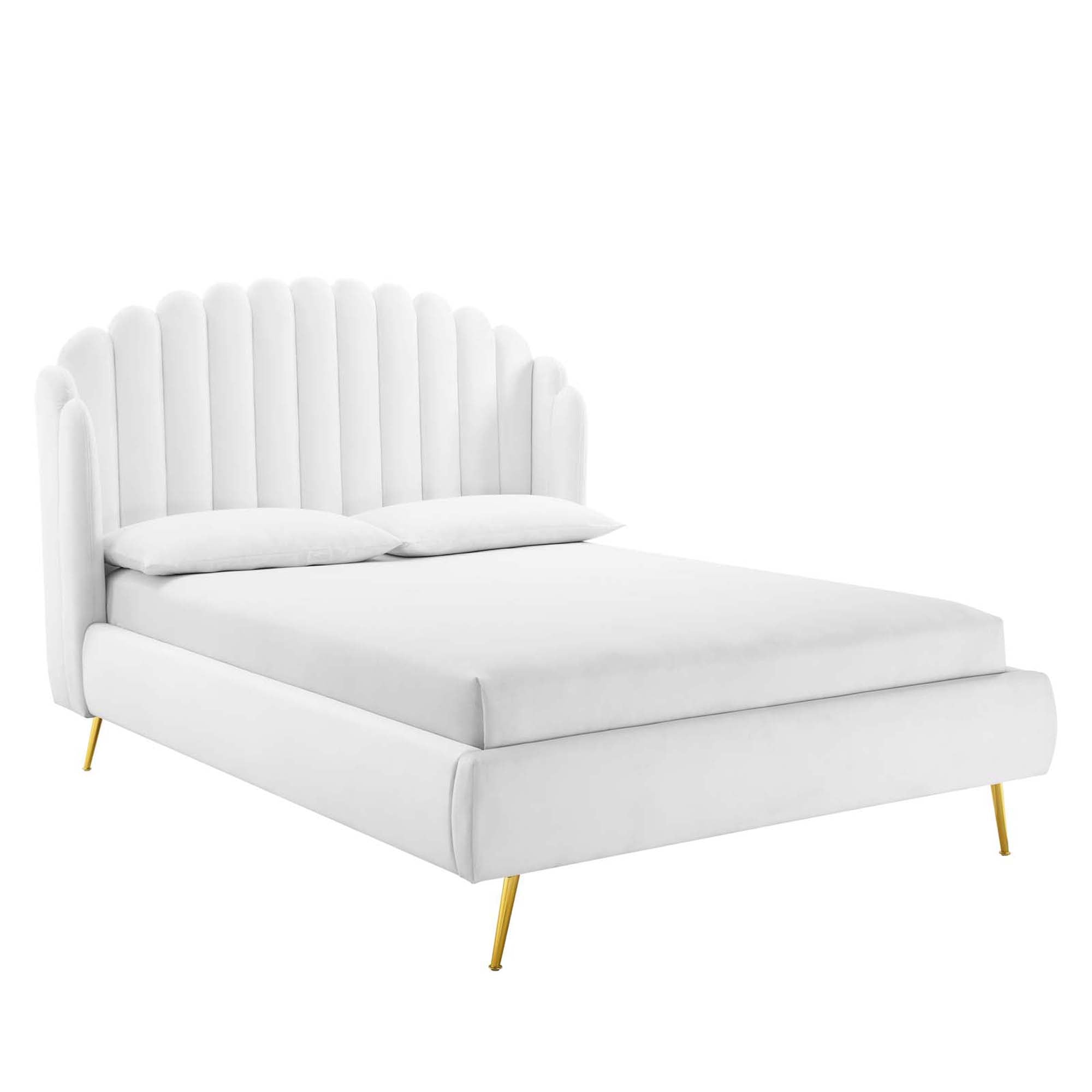 Modway Lana Performance Velvet Queen Wingback Platform Bed