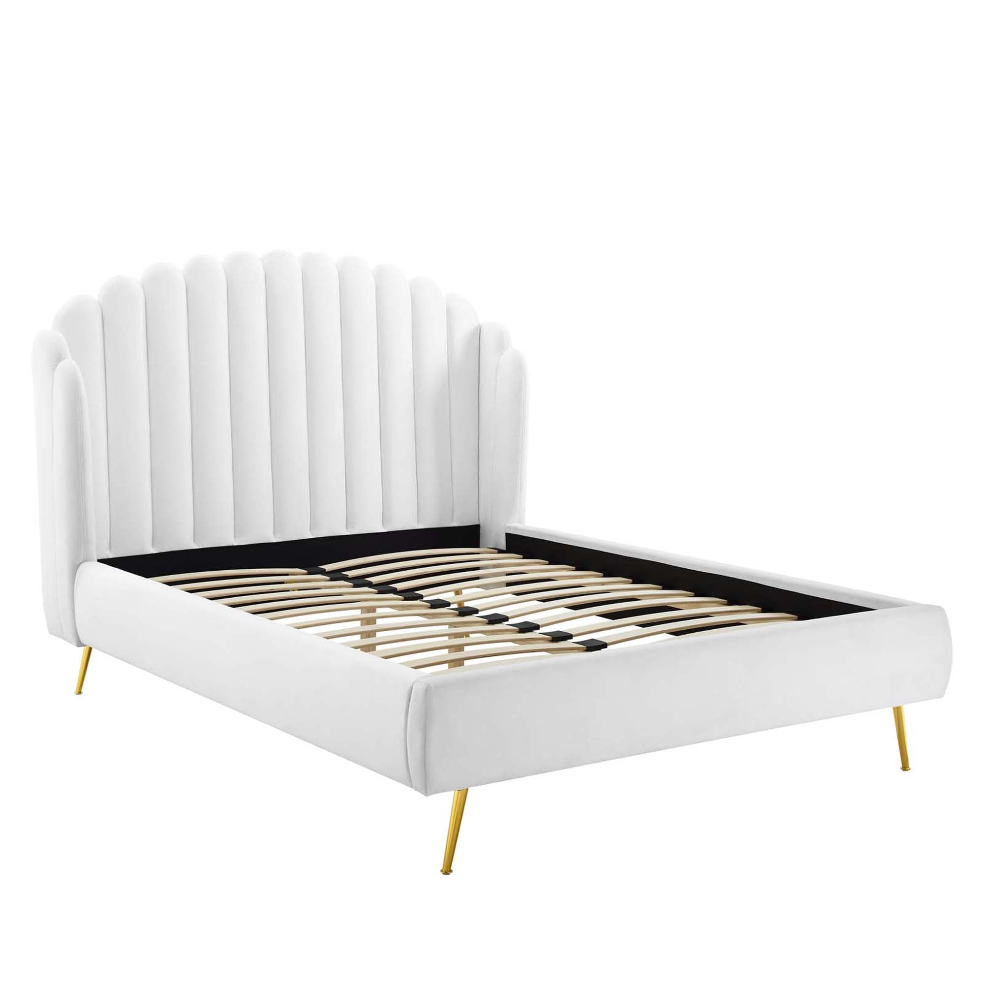 Modway Lana Performance Velvet Queen Wingback Platform Bed