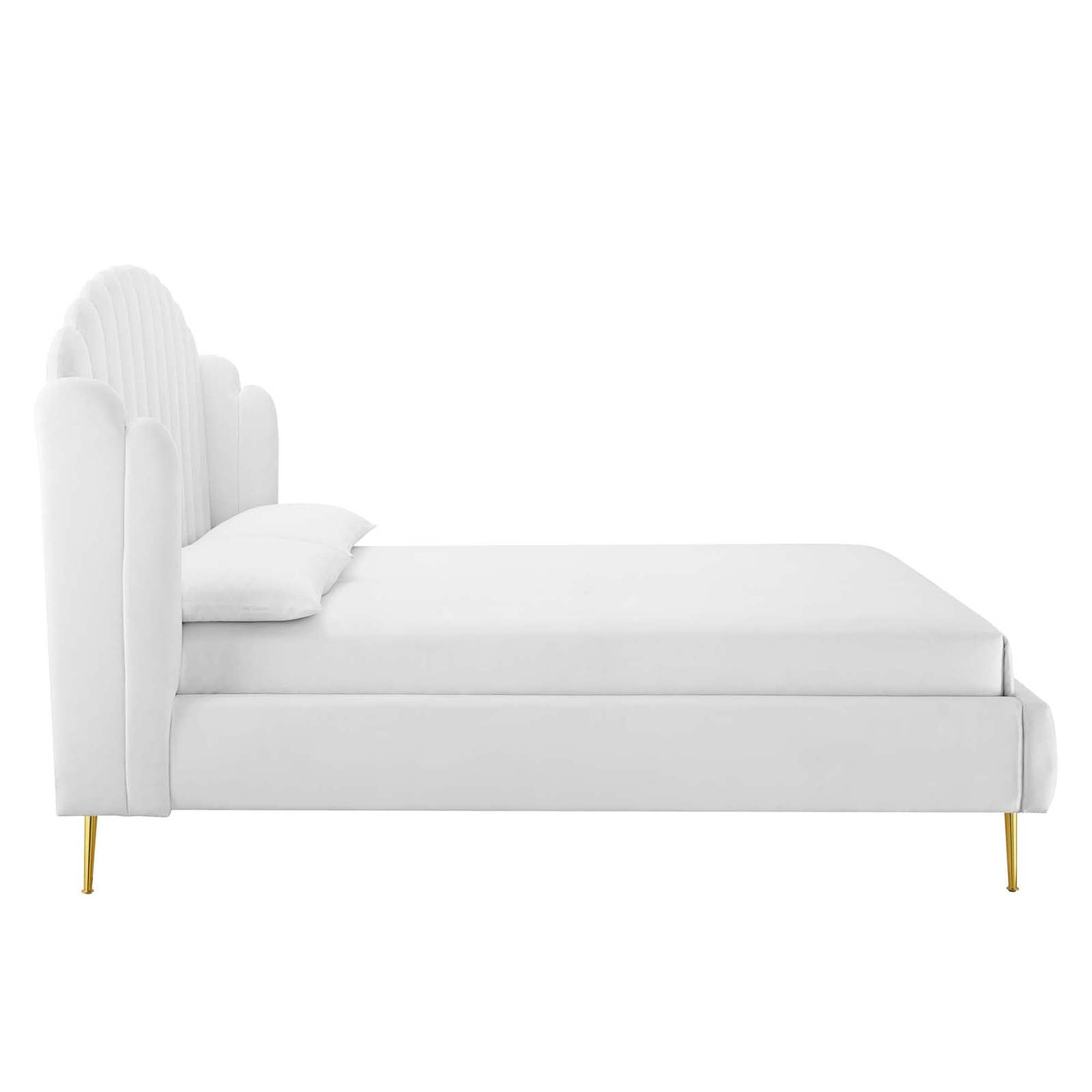 Modway Lana Performance Velvet Queen Wingback Platform Bed