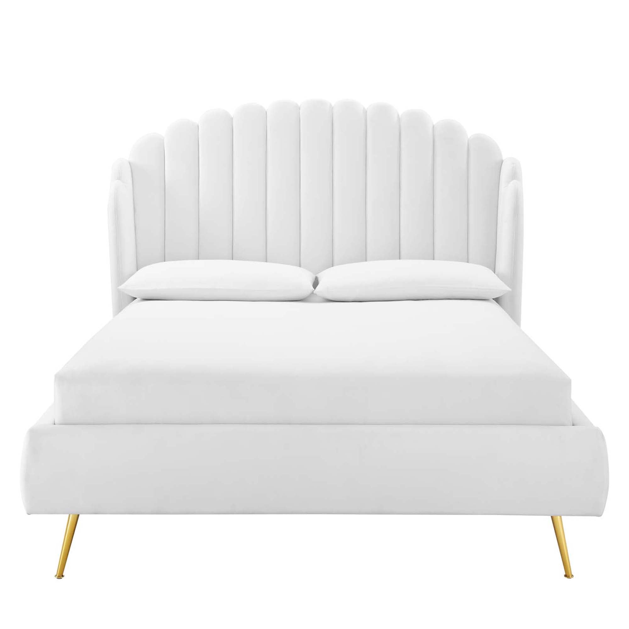 Modway Lana Performance Velvet Queen Wingback Platform Bed