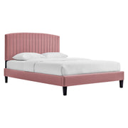 Modway Alessi Tapered Wood Leg Performance Velvet Queen Platform Bed