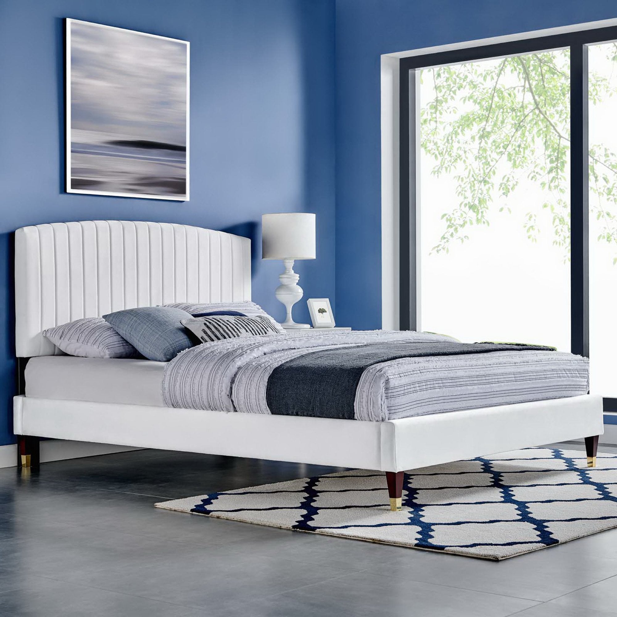 Modway Alessi Performance Velvet Queen Platform Bed