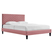 Modway Roxanne Tapered Wood Leg Performance Velvet Queen Platform Bed