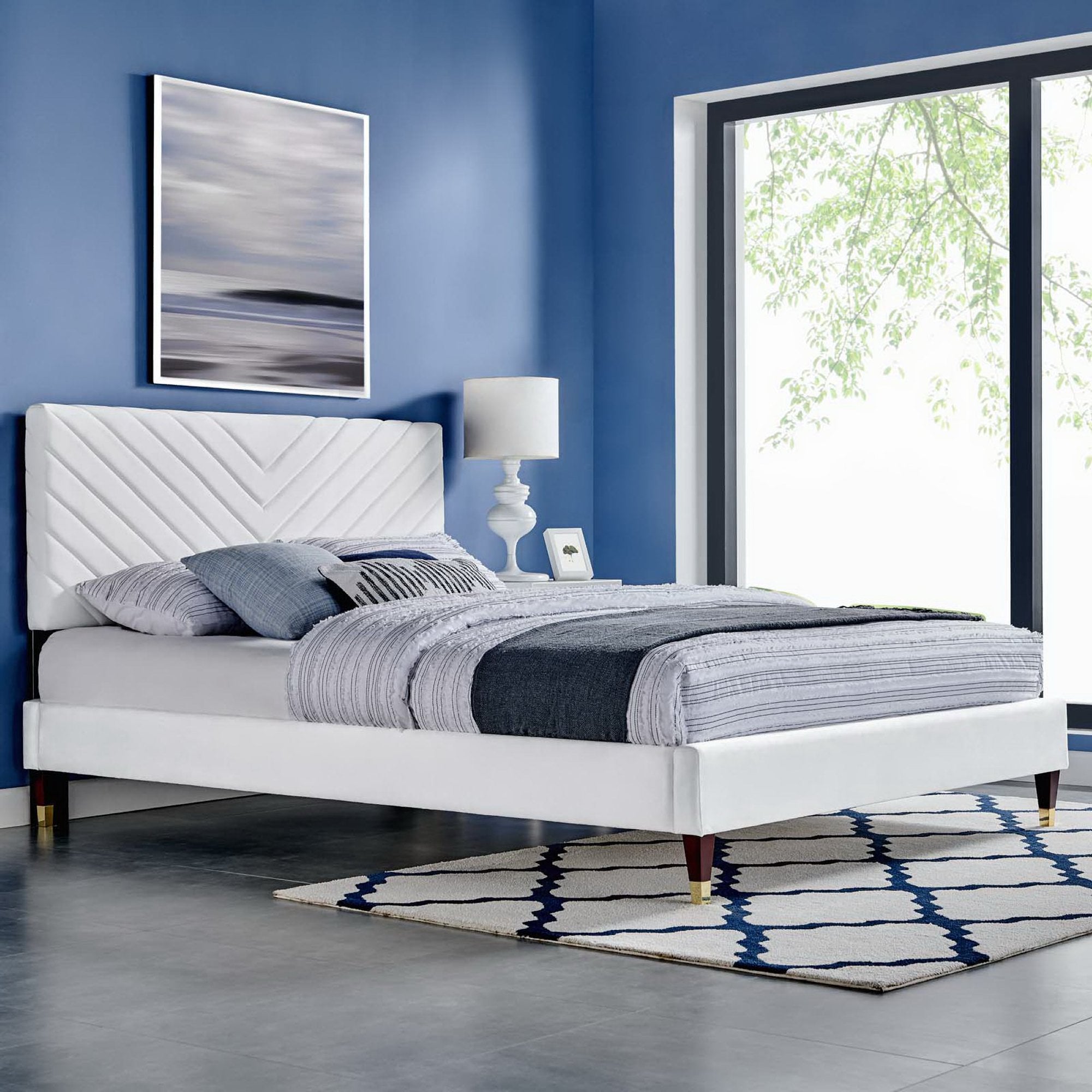 Modway Roxanne Performance Velvet Queen Platform Bed