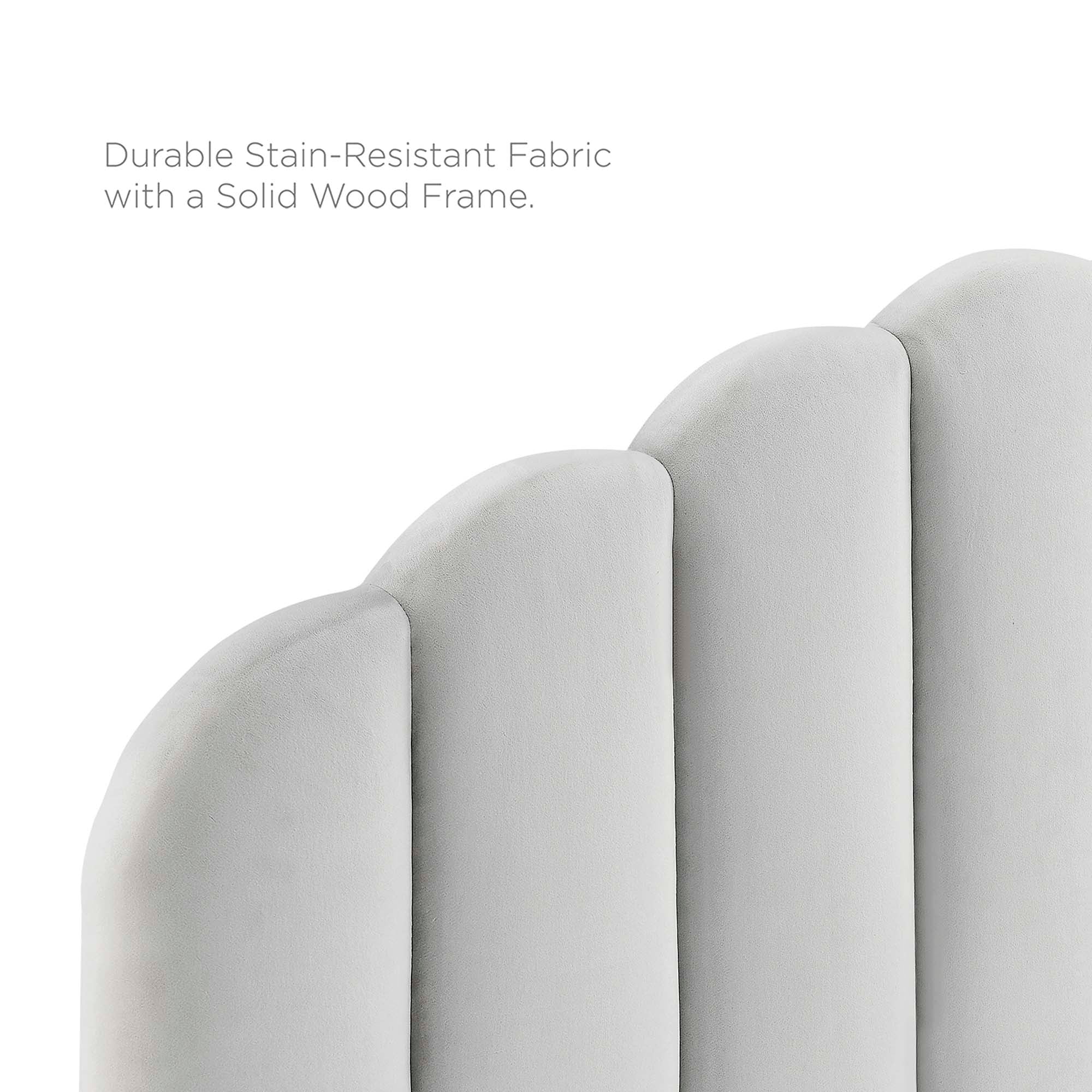 Modway Daisy Tapered Wood Leg Performance Velvet Queen Platform Bed