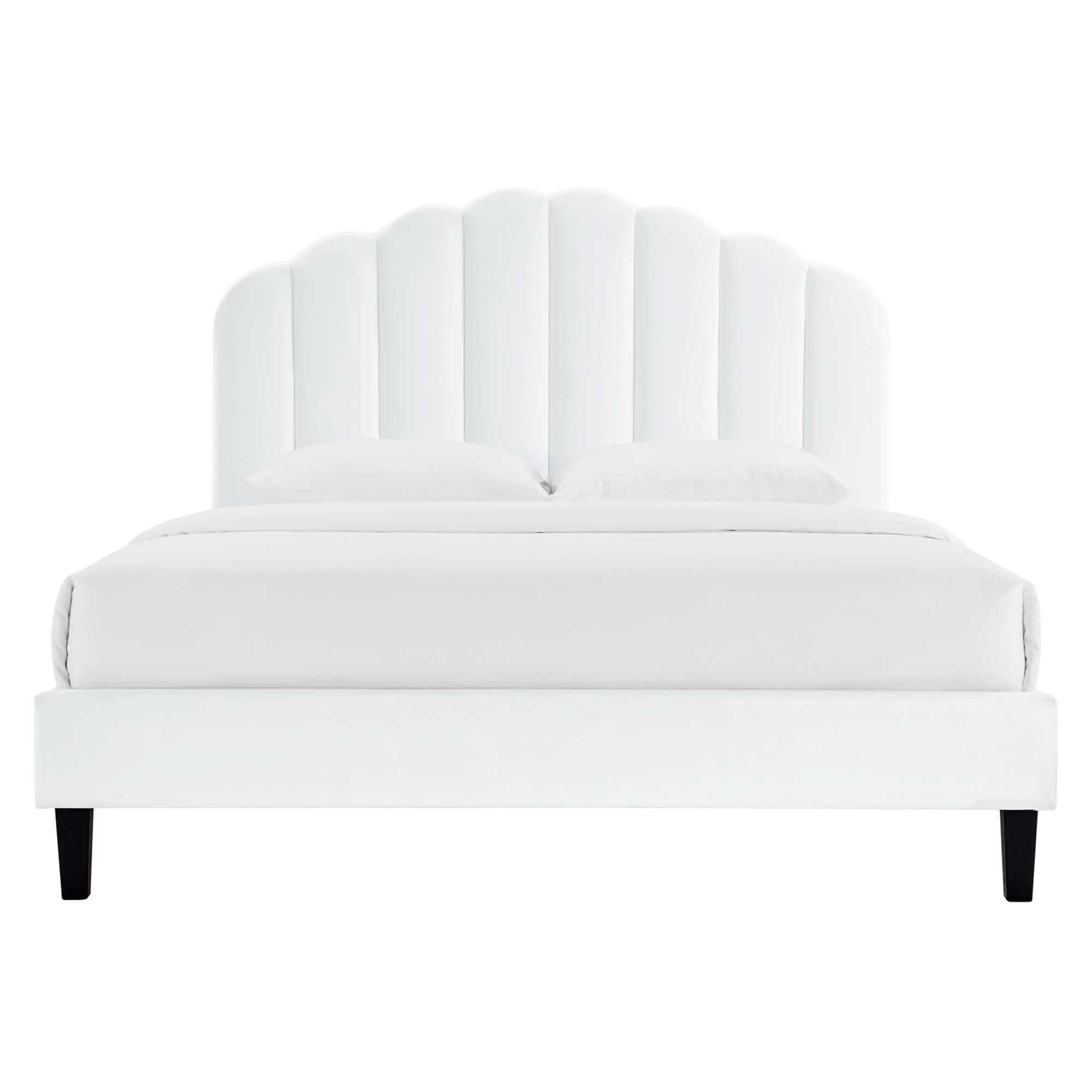Modway Daisy Tapered Wood Leg Performance Velvet Queen Platform Bed
