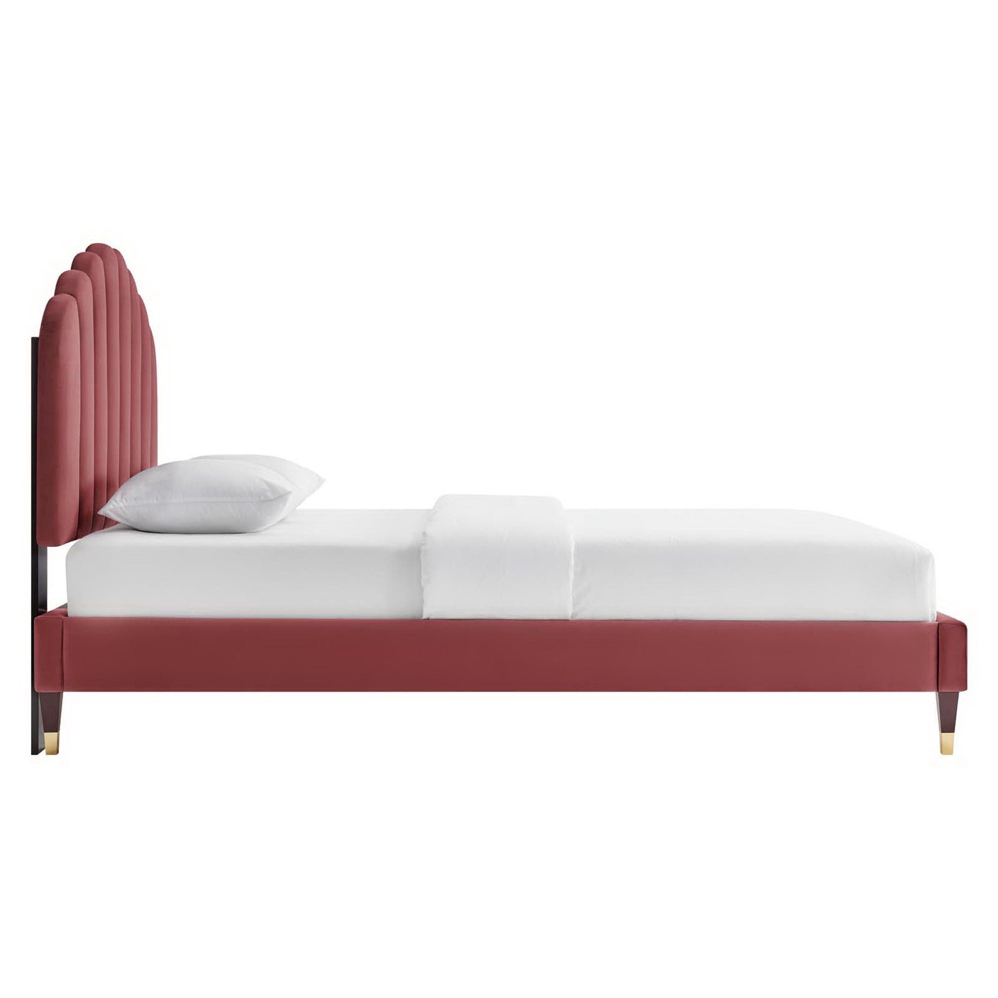 Modway Daisy Performance Velvet Queen Platform Bed