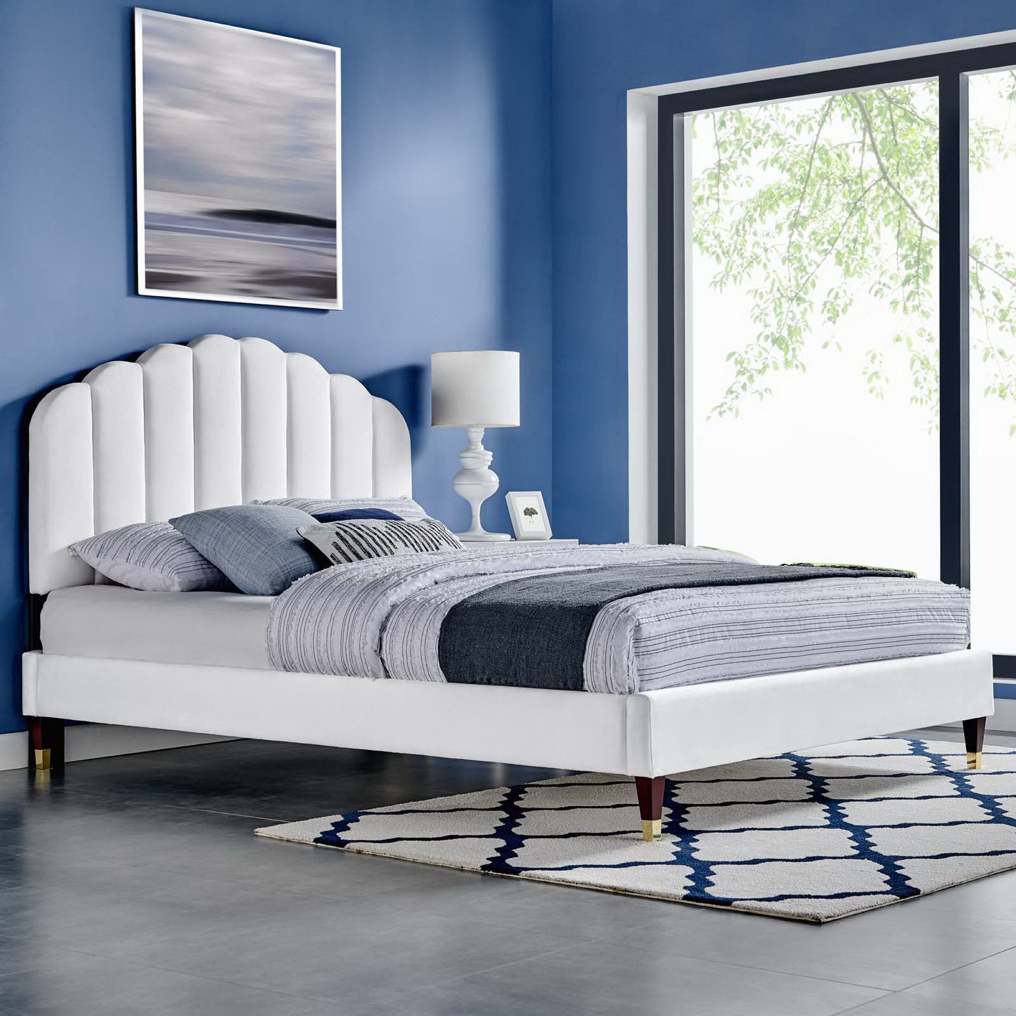 Modway Daisy Performance Velvet Queen Platform Bed