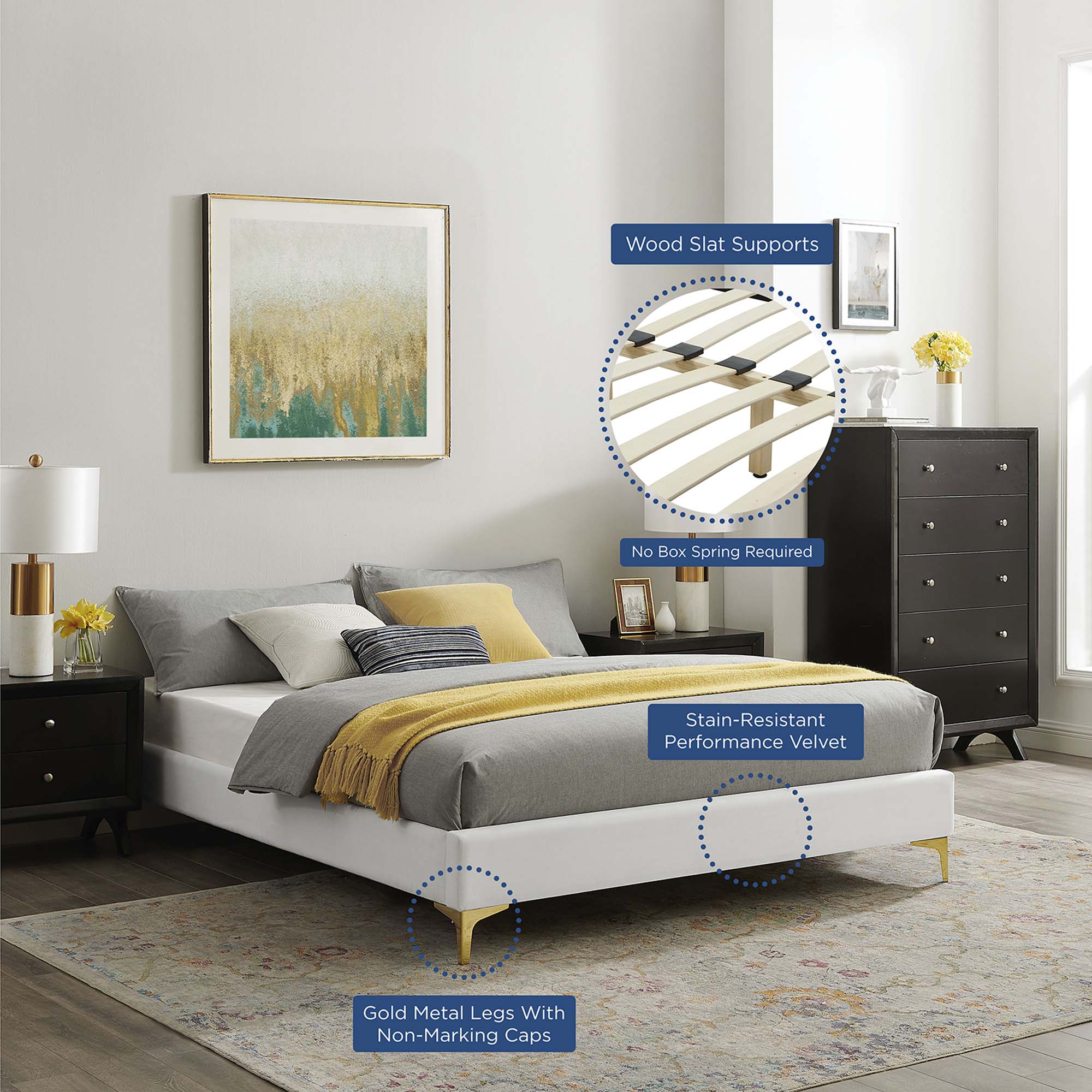 Modway Sutton Performance Velvet King Bed Frame