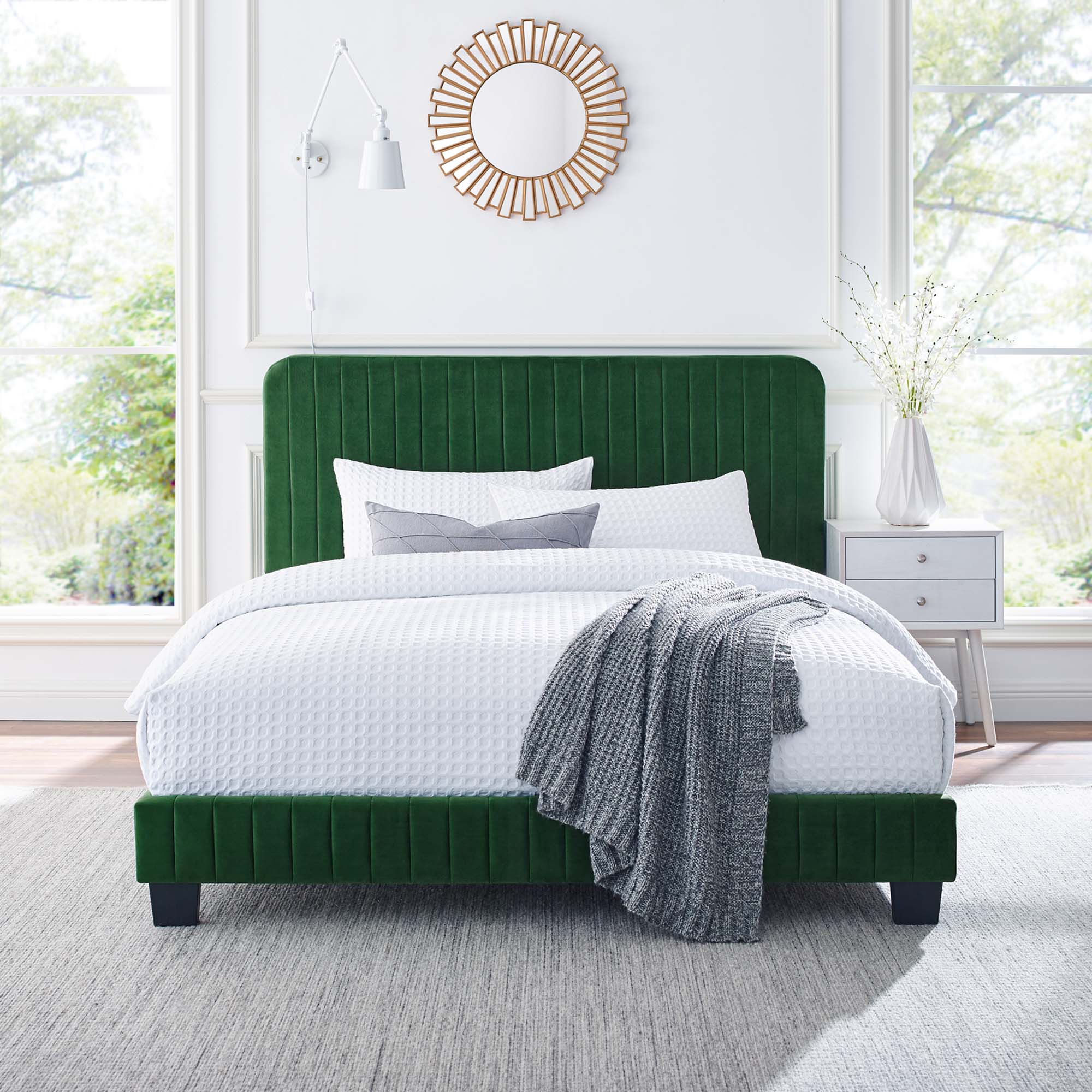 Modway Celine Channel Tufted Performance Velvet King Platform Bed