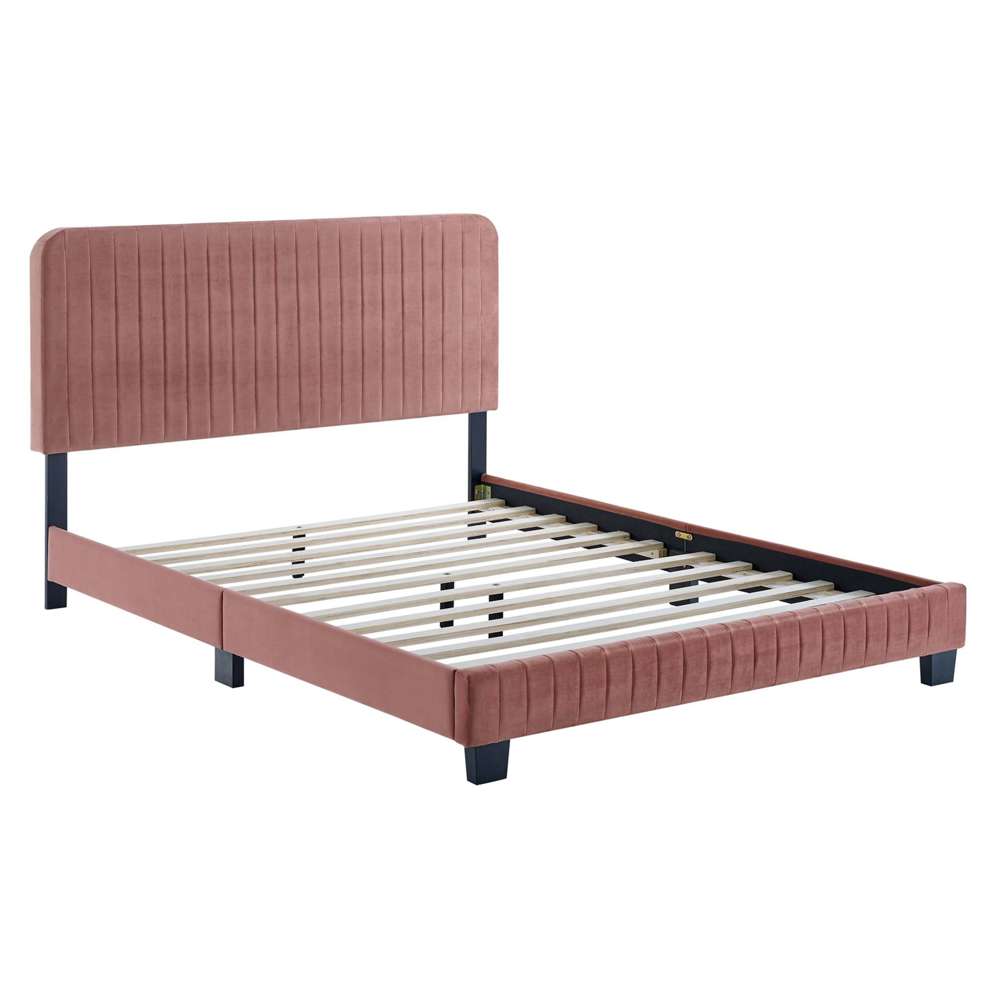 Modway Celine Channel Tufted Performance Velvet Queen Platform Bed