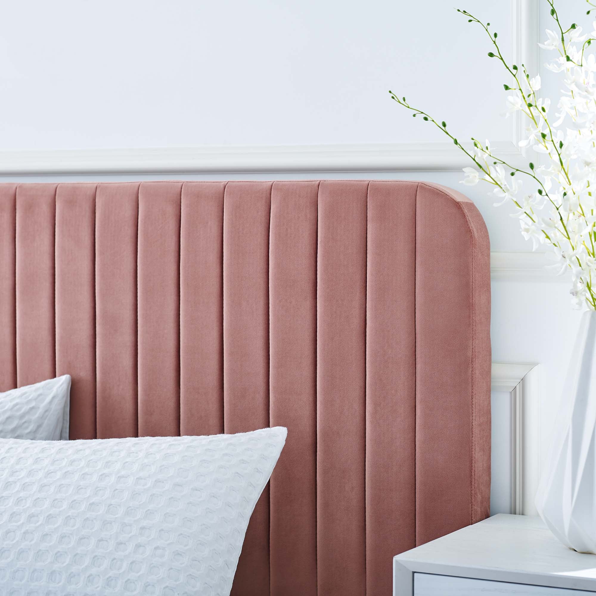 Modway Celine Channel Tufted Performance Velvet Queen Platform Bed