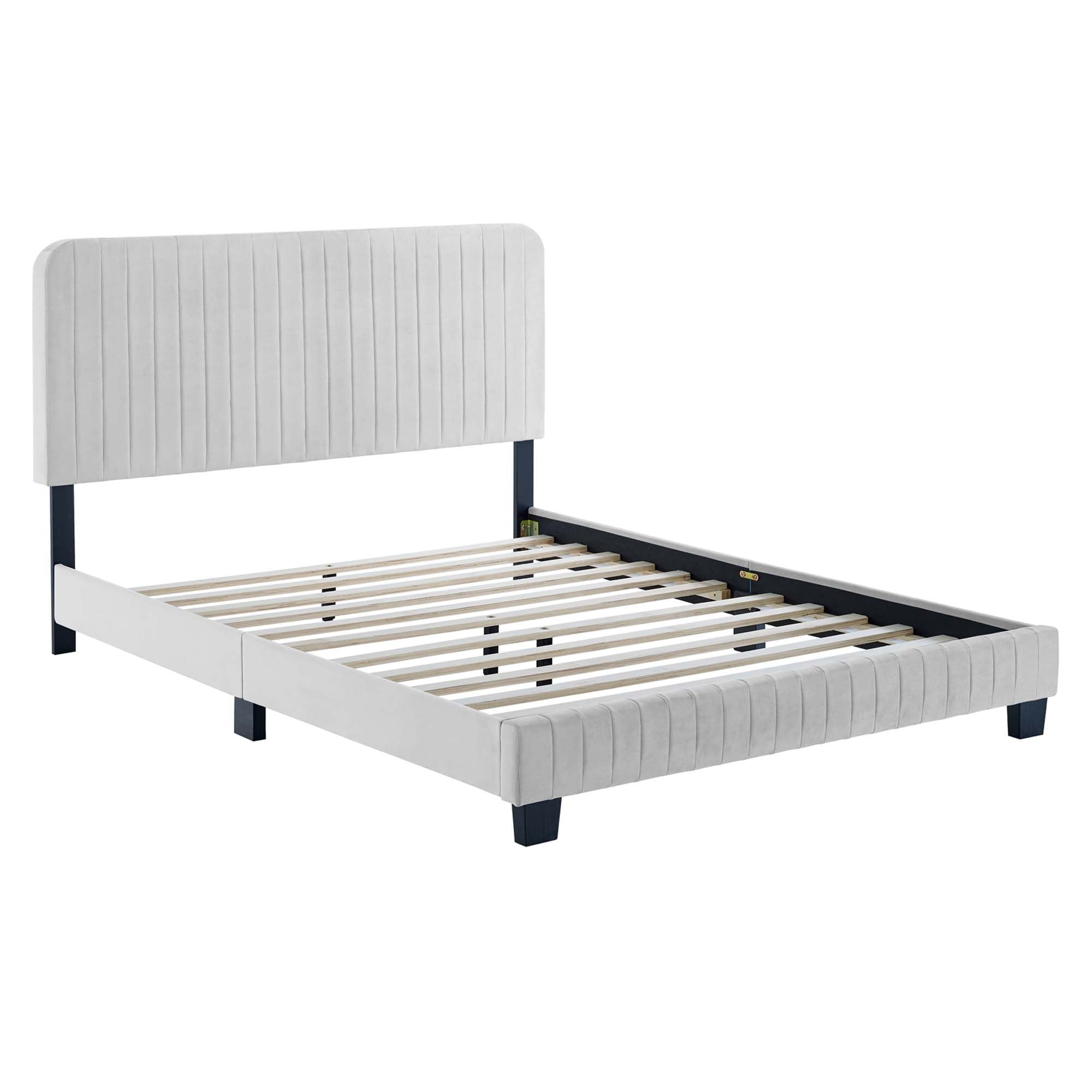 Modway Celine Channel Tufted Performance Velvet Queen Platform Bed