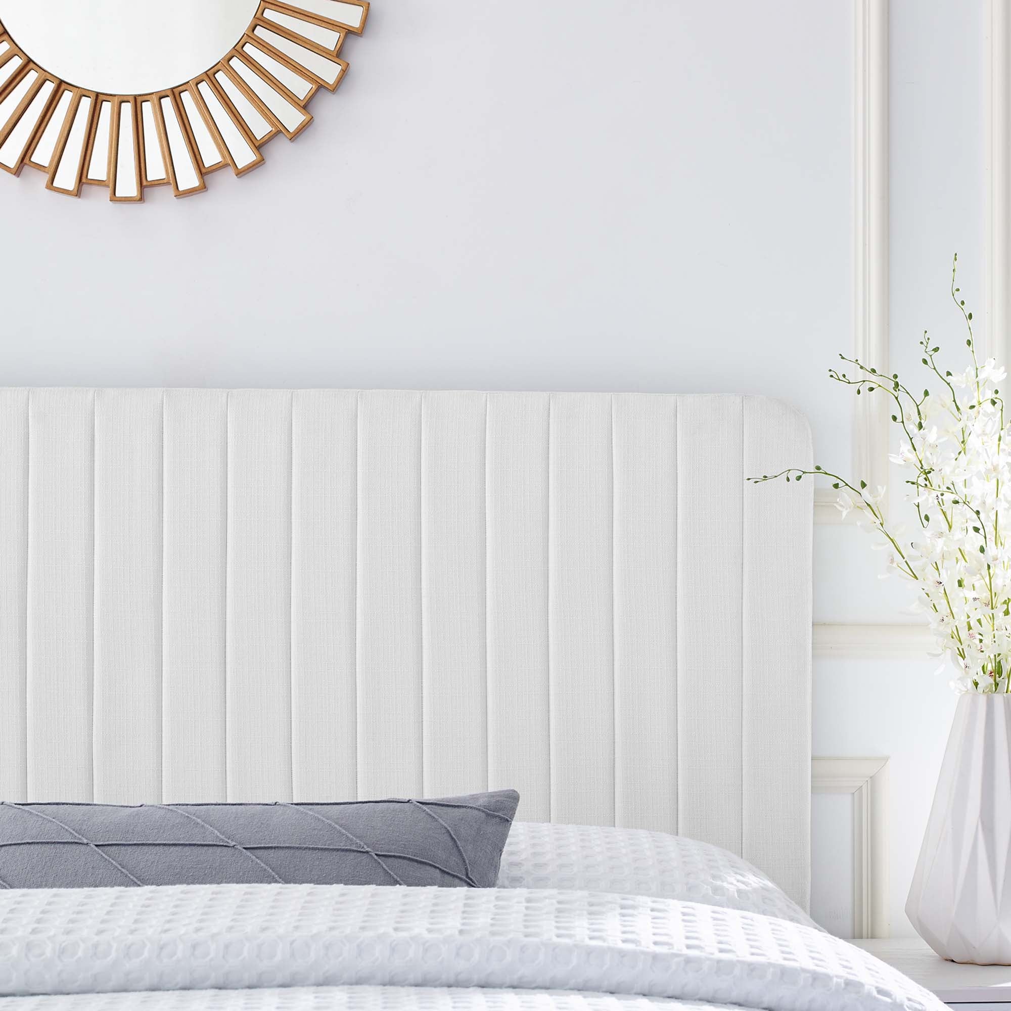 Modway Milenna Channel Tufted Upholstered Fabric Full/Queen Headboard