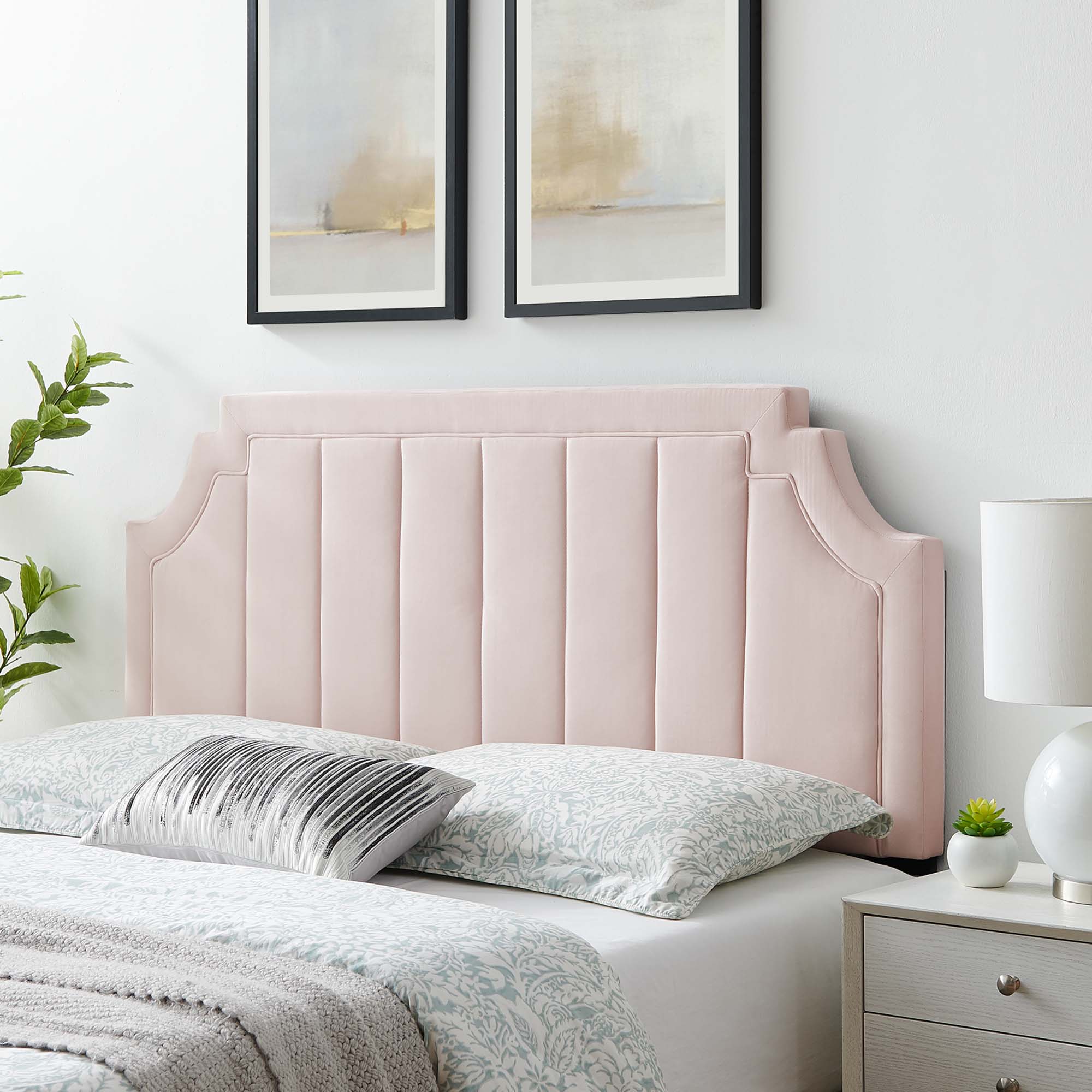 Modway Alyona Channel Tufted Performance Velvet Twin Headboard