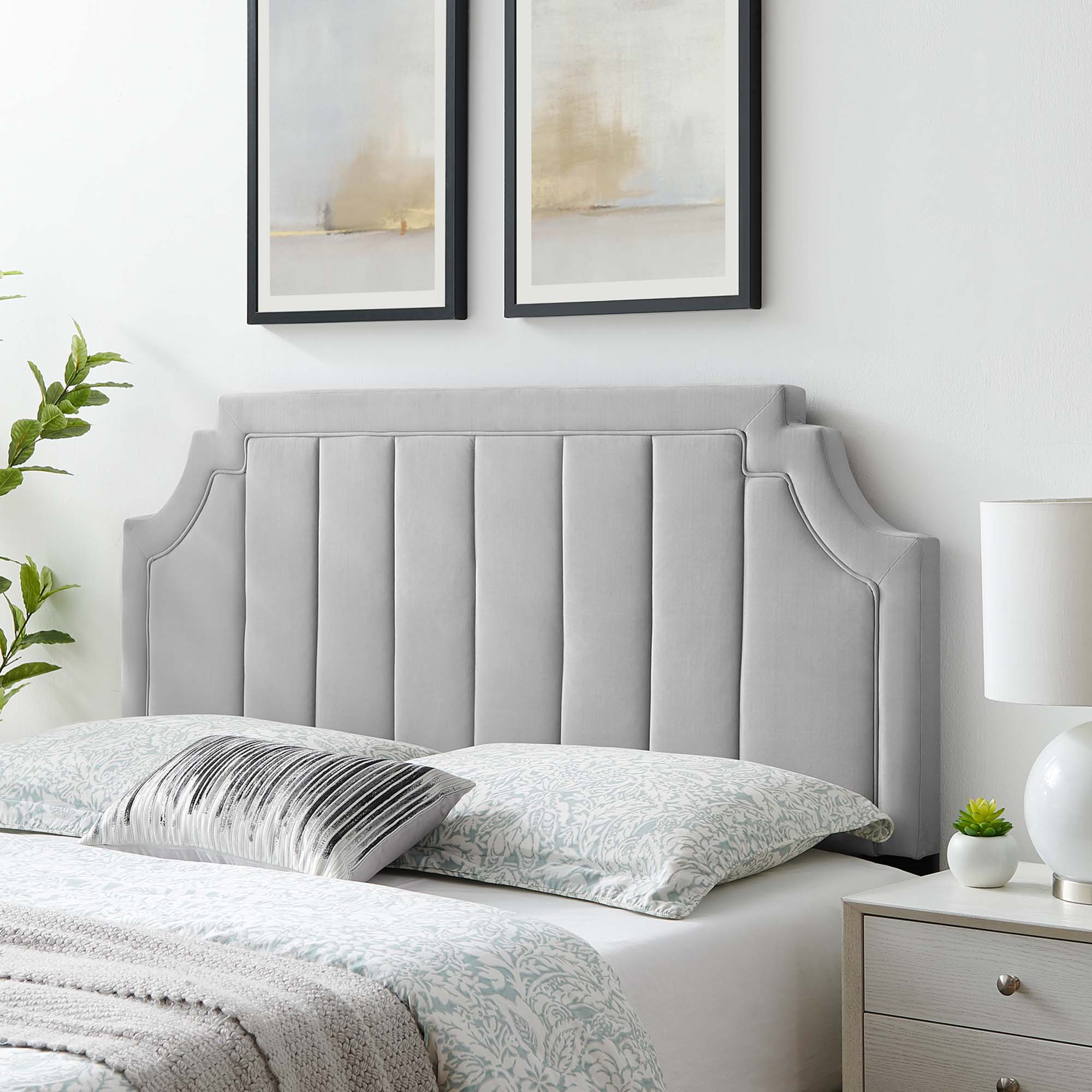 Modway Alyona Channel Tufted Performance Velvet Full/Queen Headboard