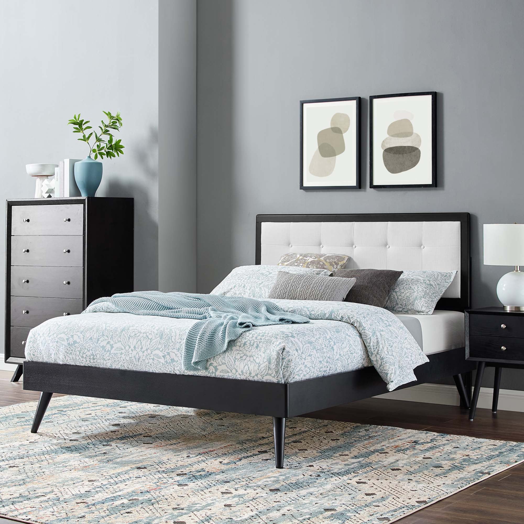 Modway Willow Wood Queen Platform Bed With Splayed Legs