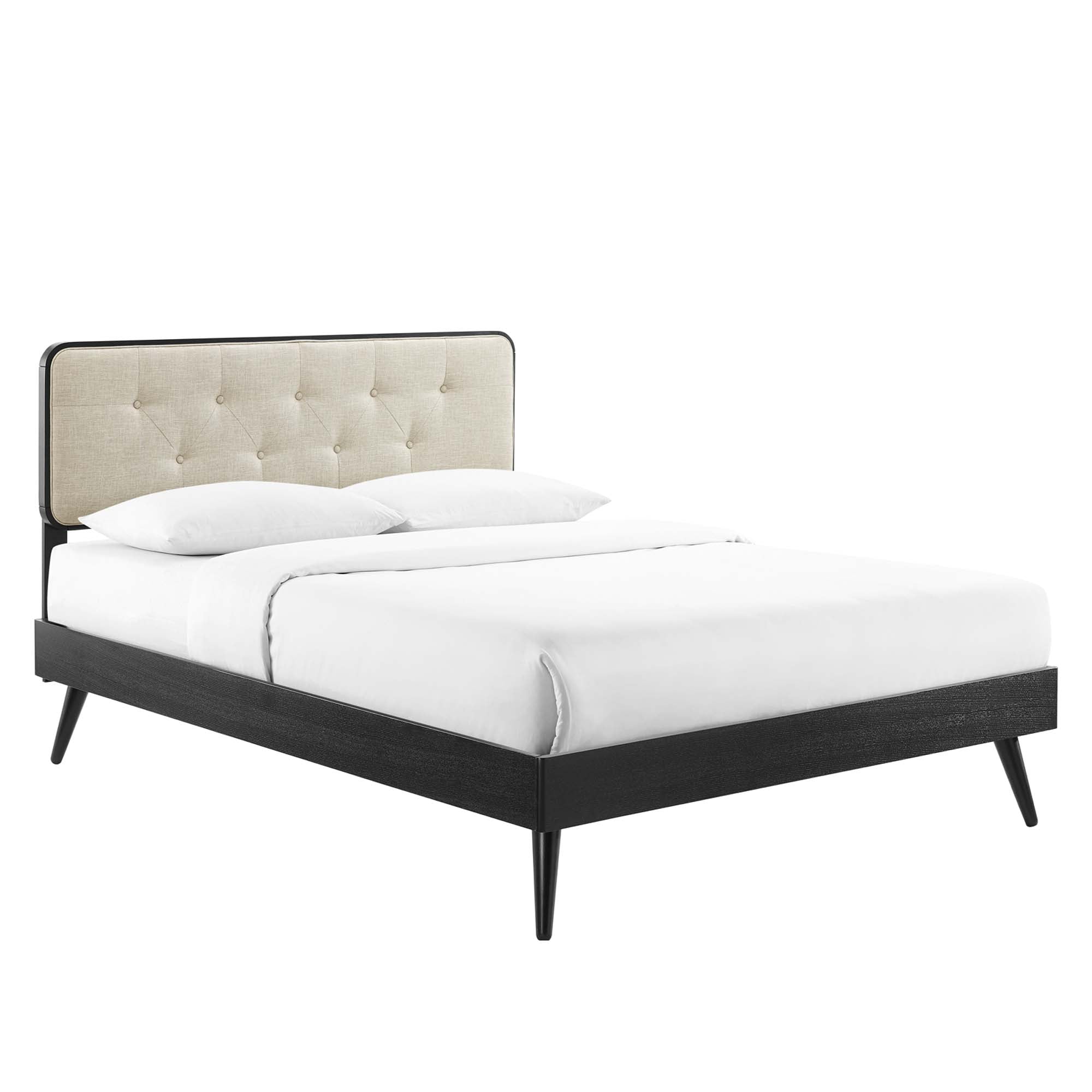 Modway Bridgette Wood Queen Platform Bed With Splayed Legs
