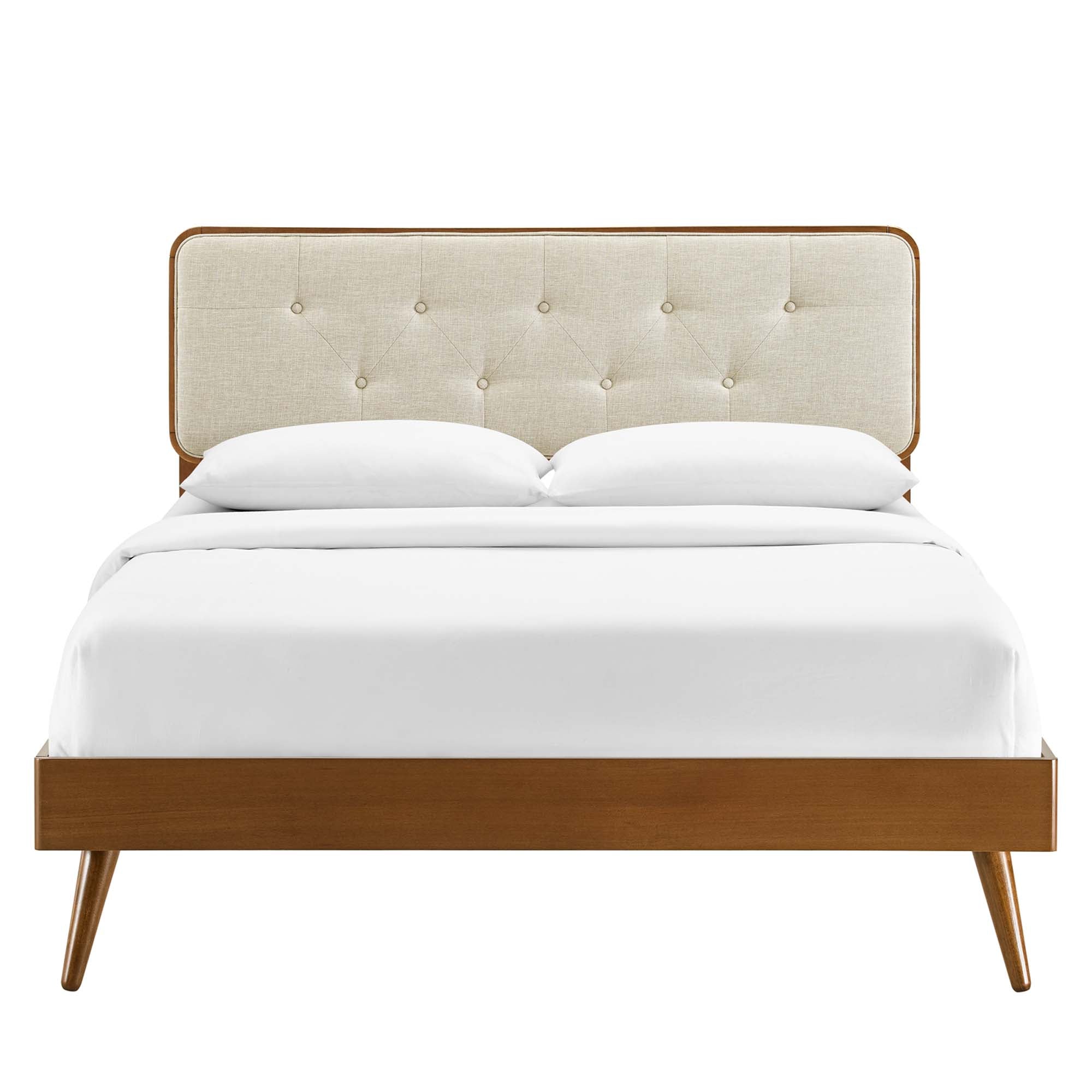 Modway Bridgette Wood Queen Platform Bed With Splayed Legs