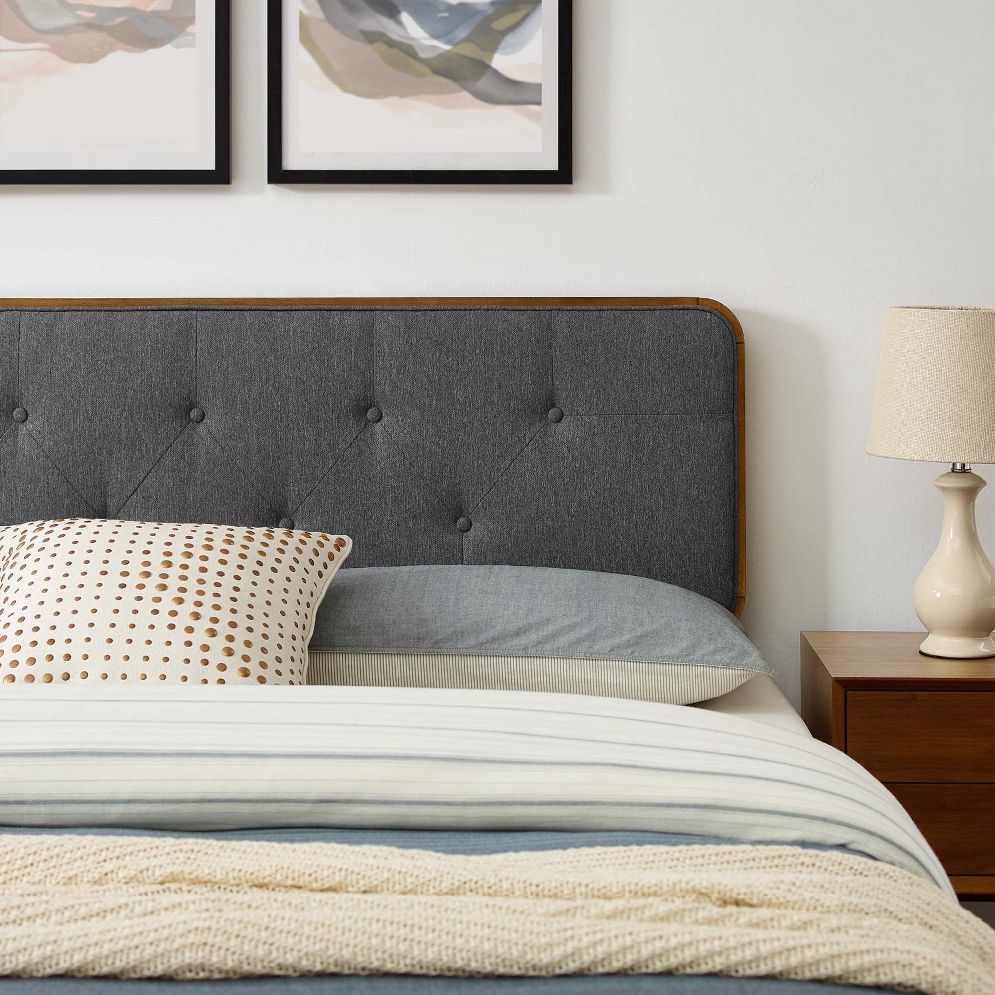 Modway Bridgette Wood Queen Platform Bed With Splayed Legs
