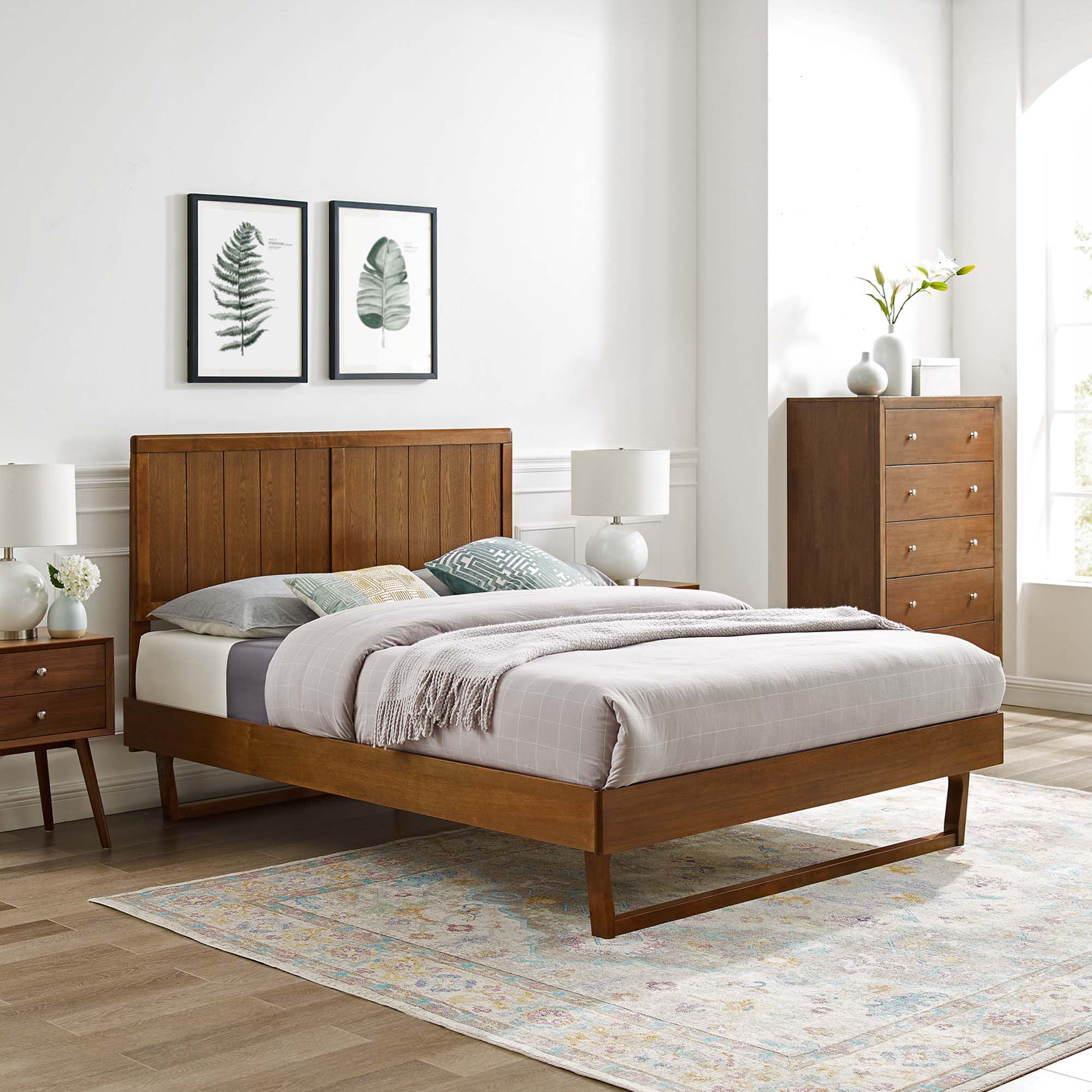 Modway Alana Wood Full Platform Bed With Angular Frame