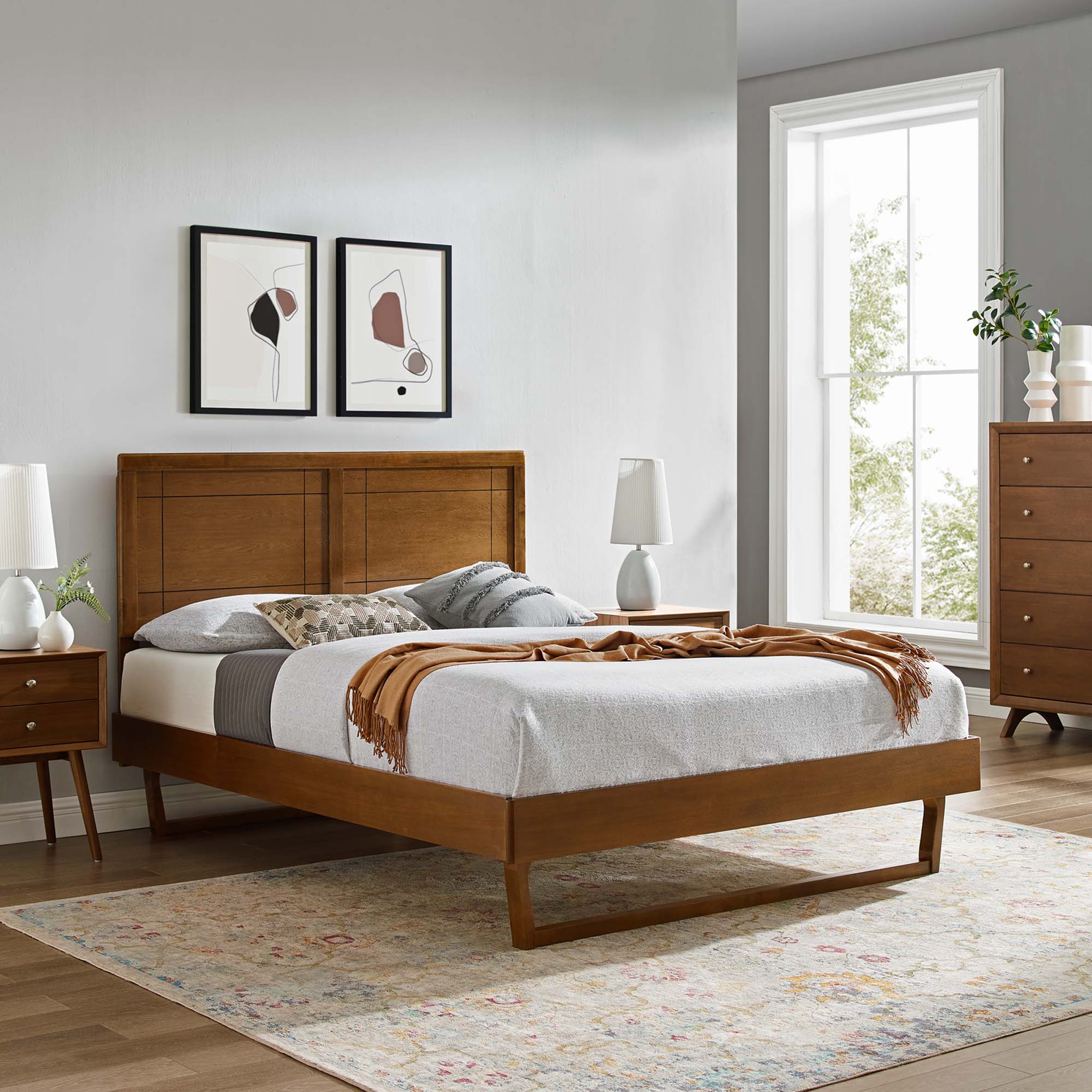 Modway Marlee Wood Full Platform Bed With Angular Frame