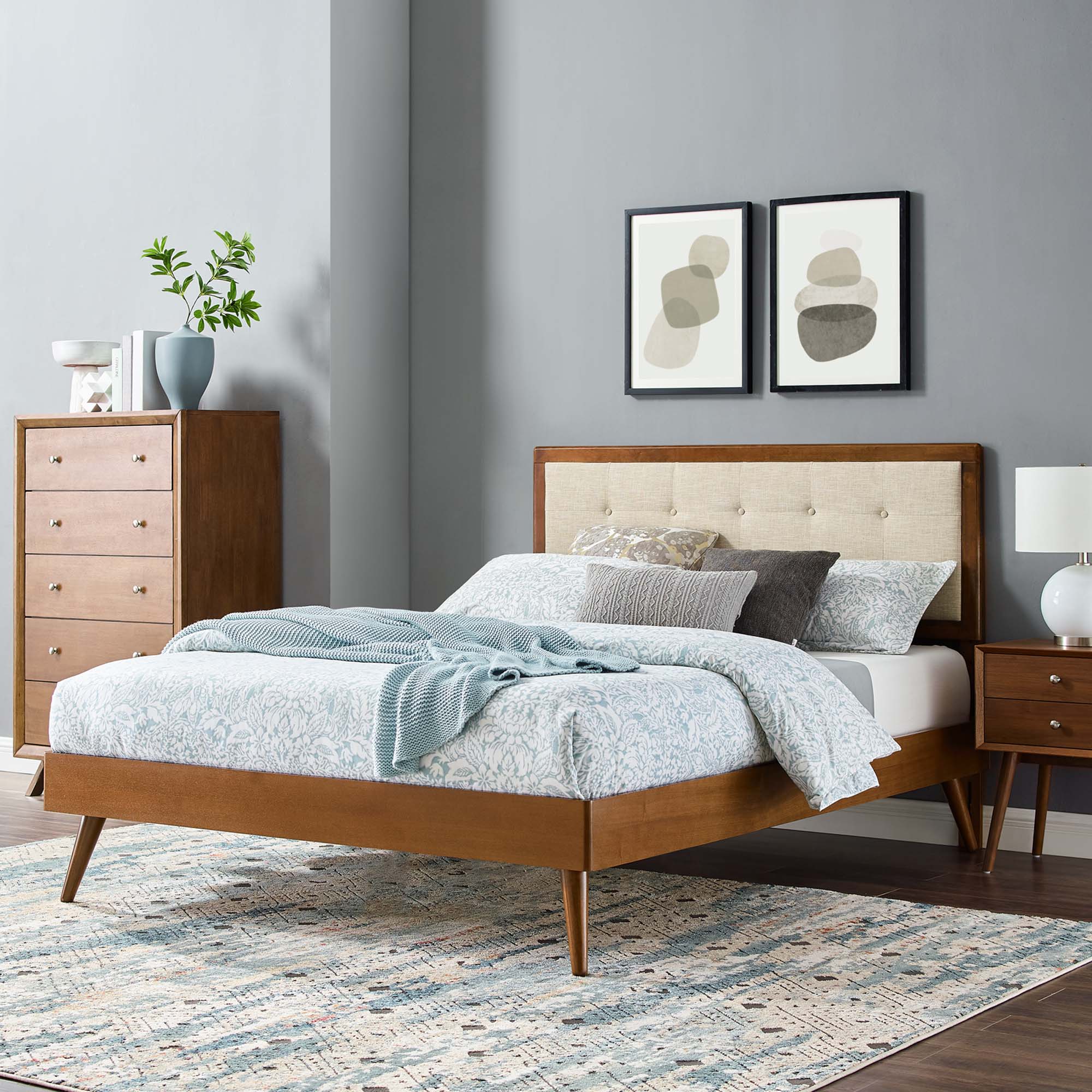 Modway Willow Wood Full Platform Bed With Splayed Legs