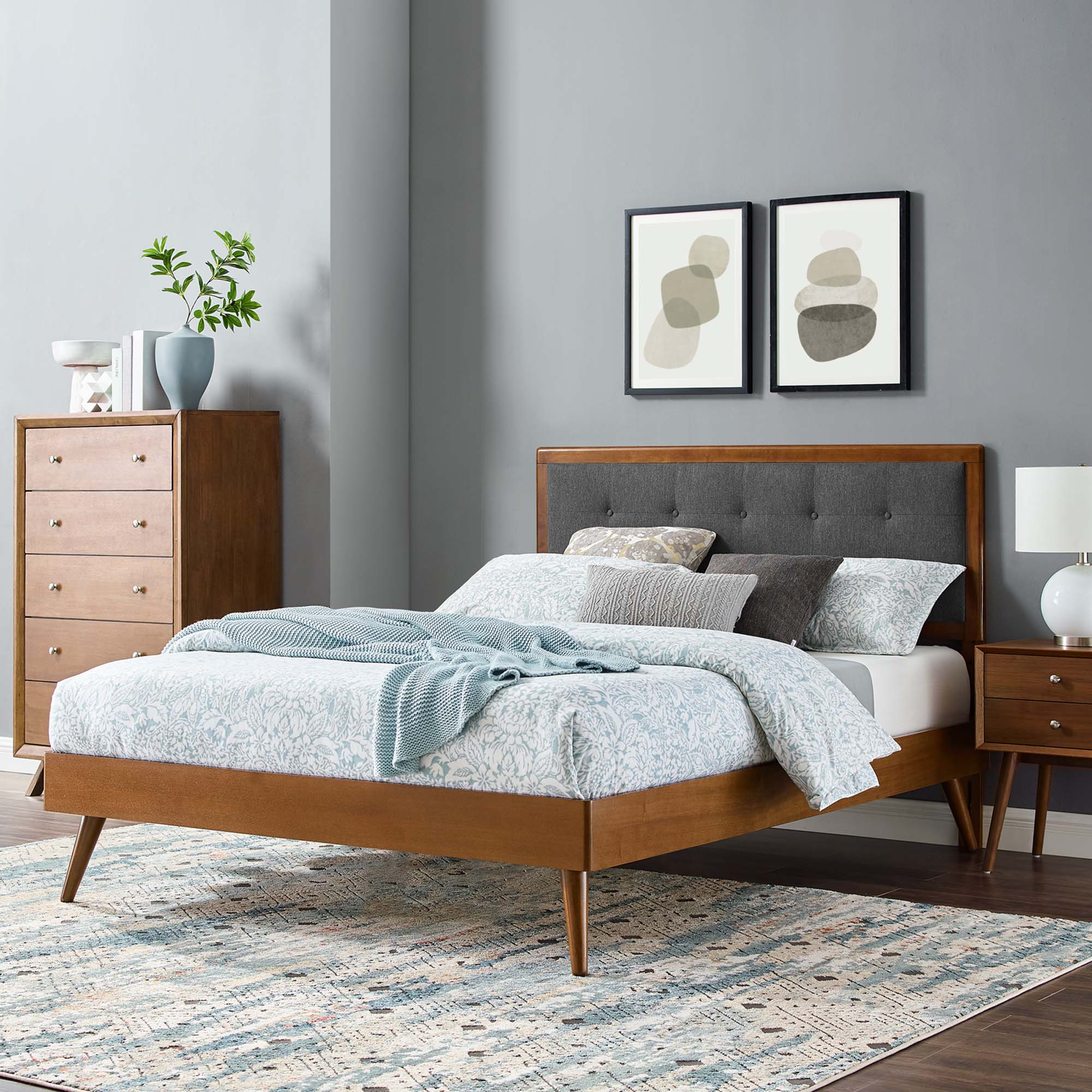 Modway Willow Wood Full Platform Bed With Splayed Legs