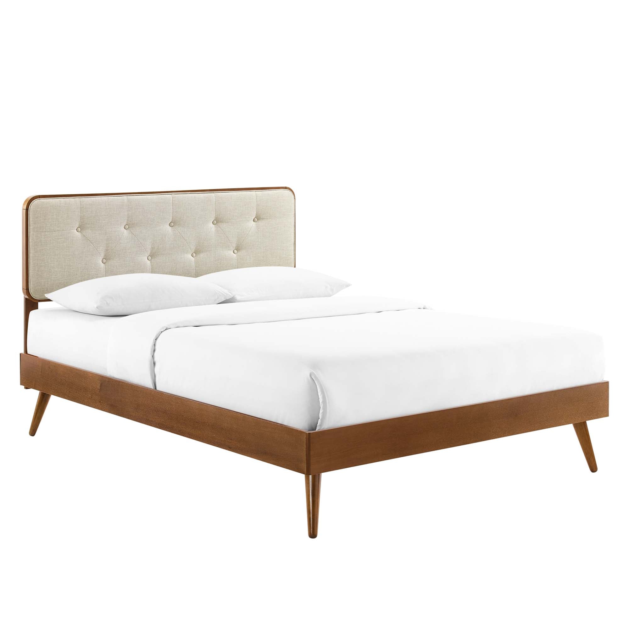 Modway Bridgette Wood Full Platform Bed With Splayed Legs