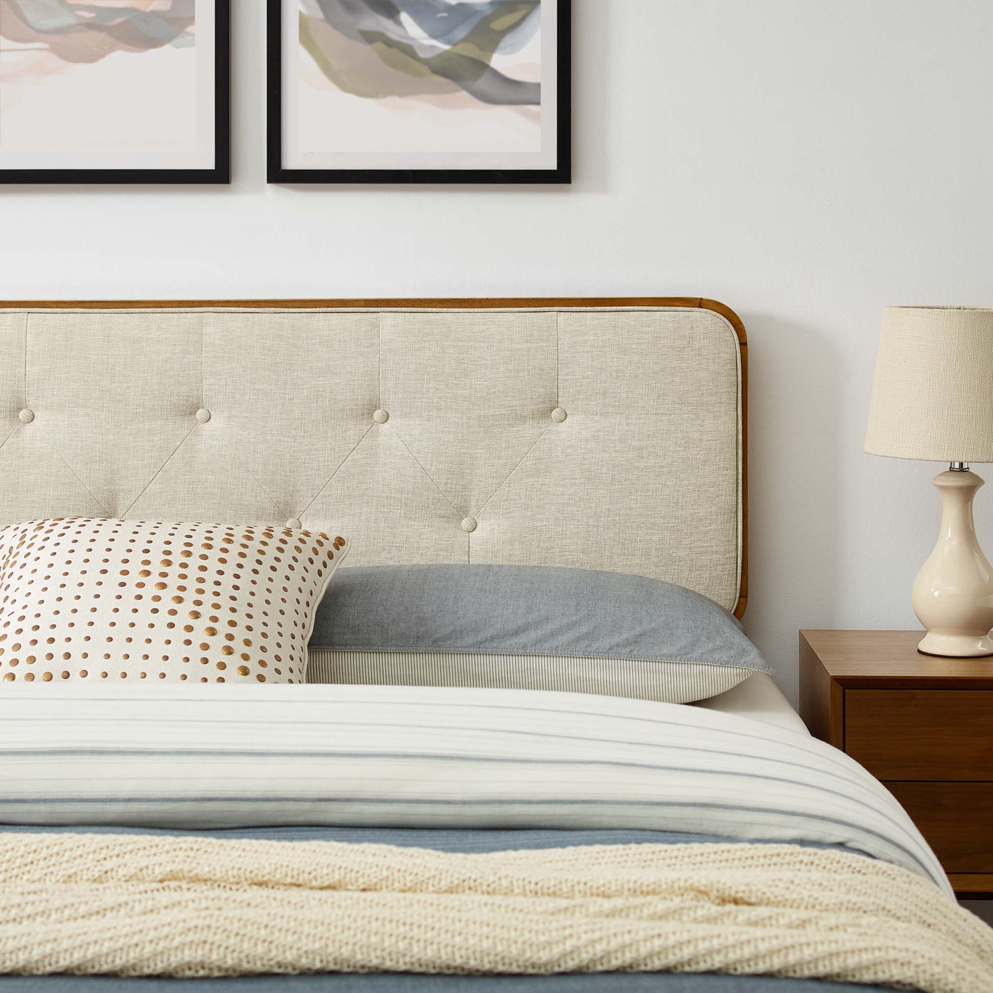 Modway Bridgette Wood Full Platform Bed With Splayed Legs