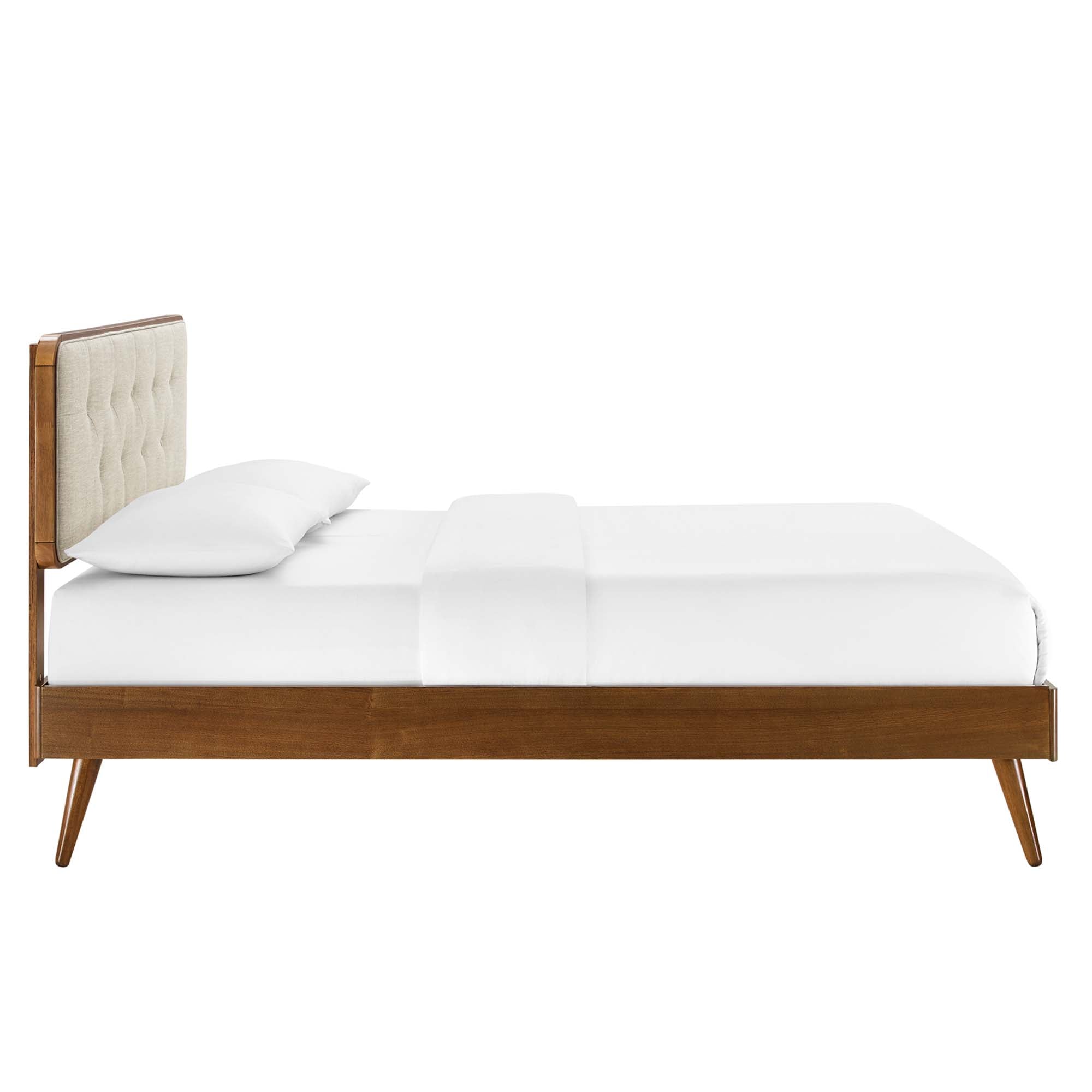 Modway Bridgette Wood Full Platform Bed With Splayed Legs
